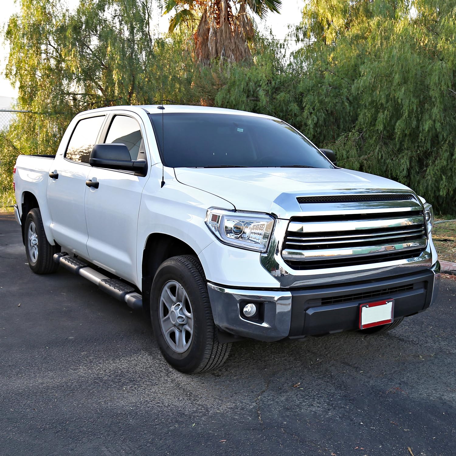 Chrome LED Light Bar Projector Headlights w/Sequential LED Signal Spec-D Tuning Compatible with 2014-2021 Toyota Tundra, Left + Right Pair Headlamps Assembly