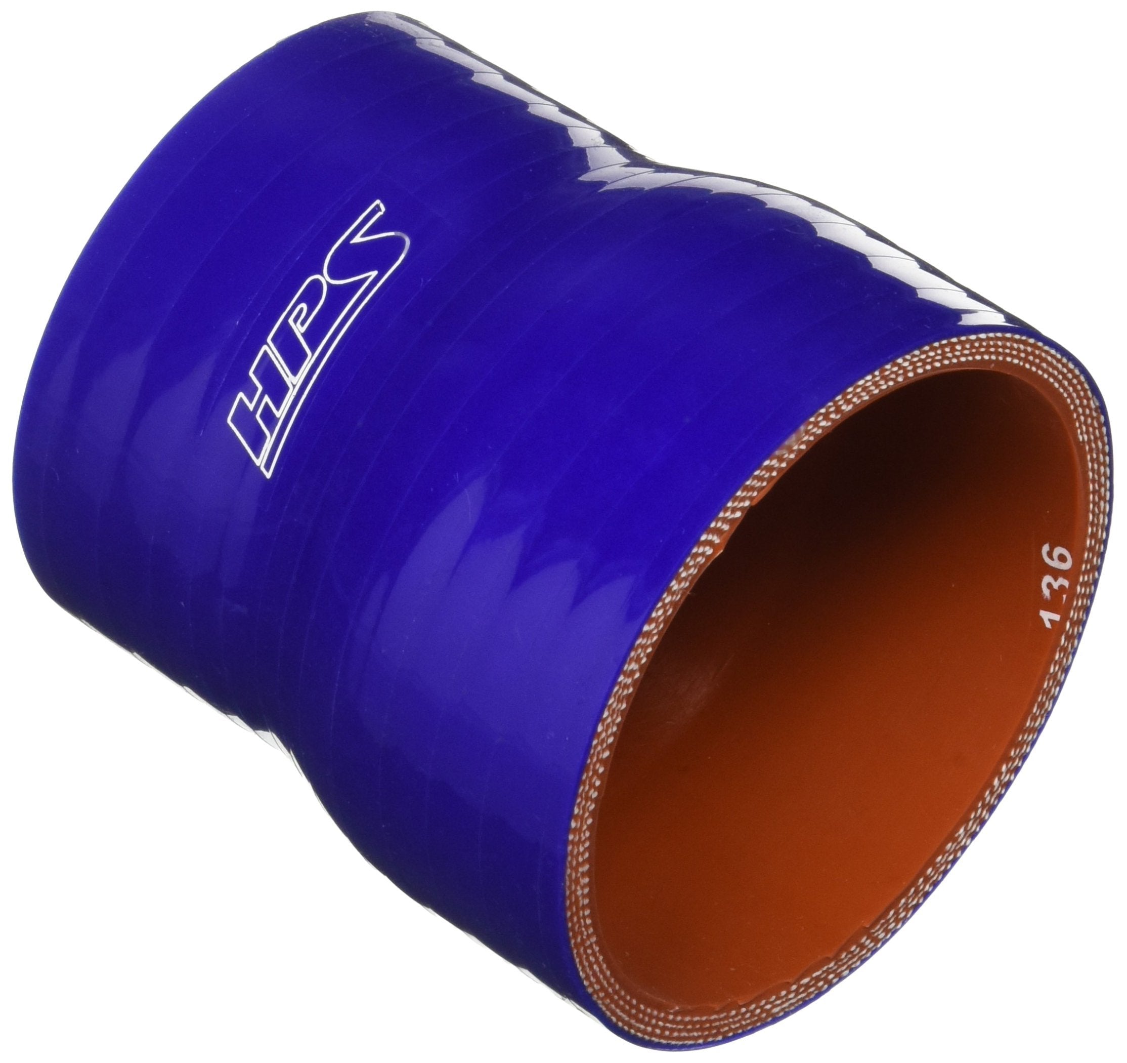 HPS Silicone HTSR-238-275-BLUE High Temperature 4-ply Reinforced Reducer Coupler Hose, 50 PSI Maximum Pressure, 3" Length, 2-3/8" > 2-3/4" ID, Blue