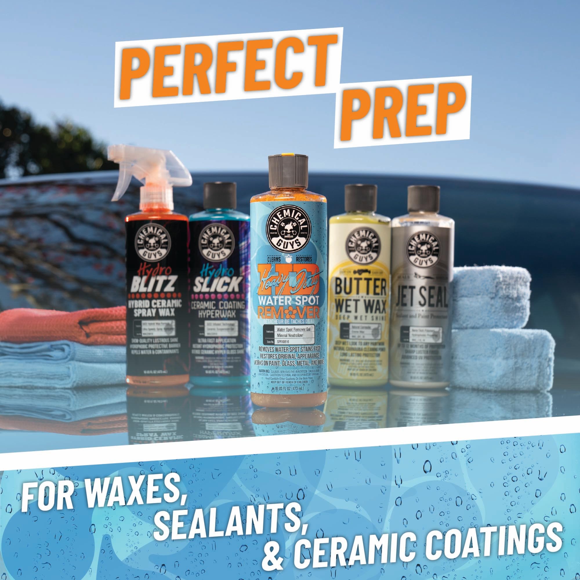 Chemical Guys Water Spot Remover Gel Heavy Duty for Paint, Glass, and Metal - Mineral and Water Spot Remover for Cars, Trucks, Motorcycles, RVs & More - 16 oz