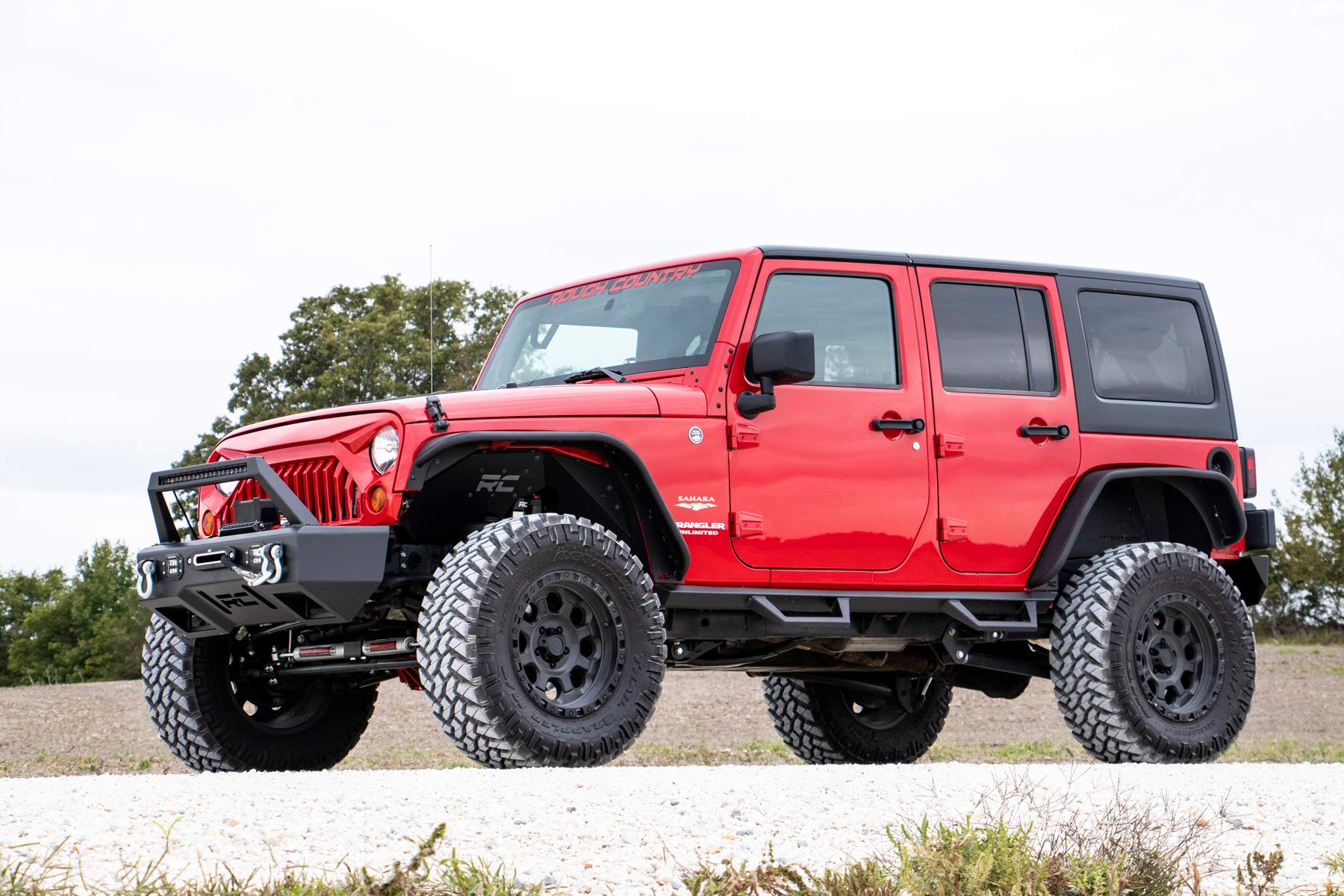 4" Rough Country Lift Kit w/V2 Shocks for 2007-2018 Jeep Wrangler JKU - 67470