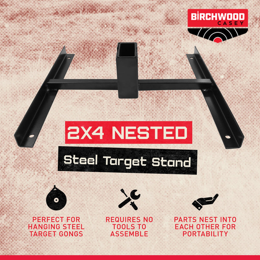 2x4 Birchwood Casey Nested Steel Shooting Target Stand for Hanging Gong Targets