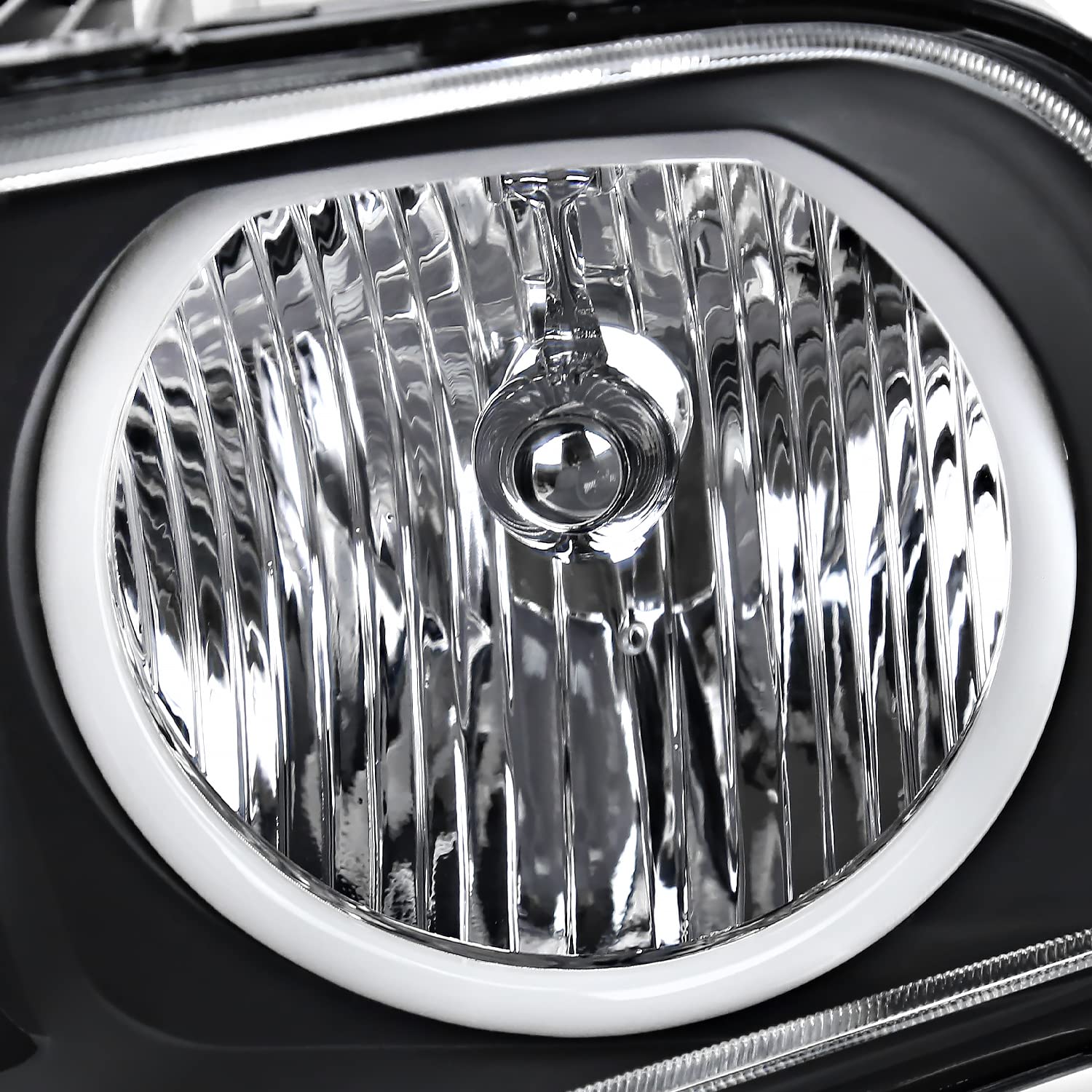 Black SPEC-D TUNING Headlights w/LED Angel Eyes Compatible with 2005-2009 Ford Mustang, Left + Right Pair Headlamps Assembly