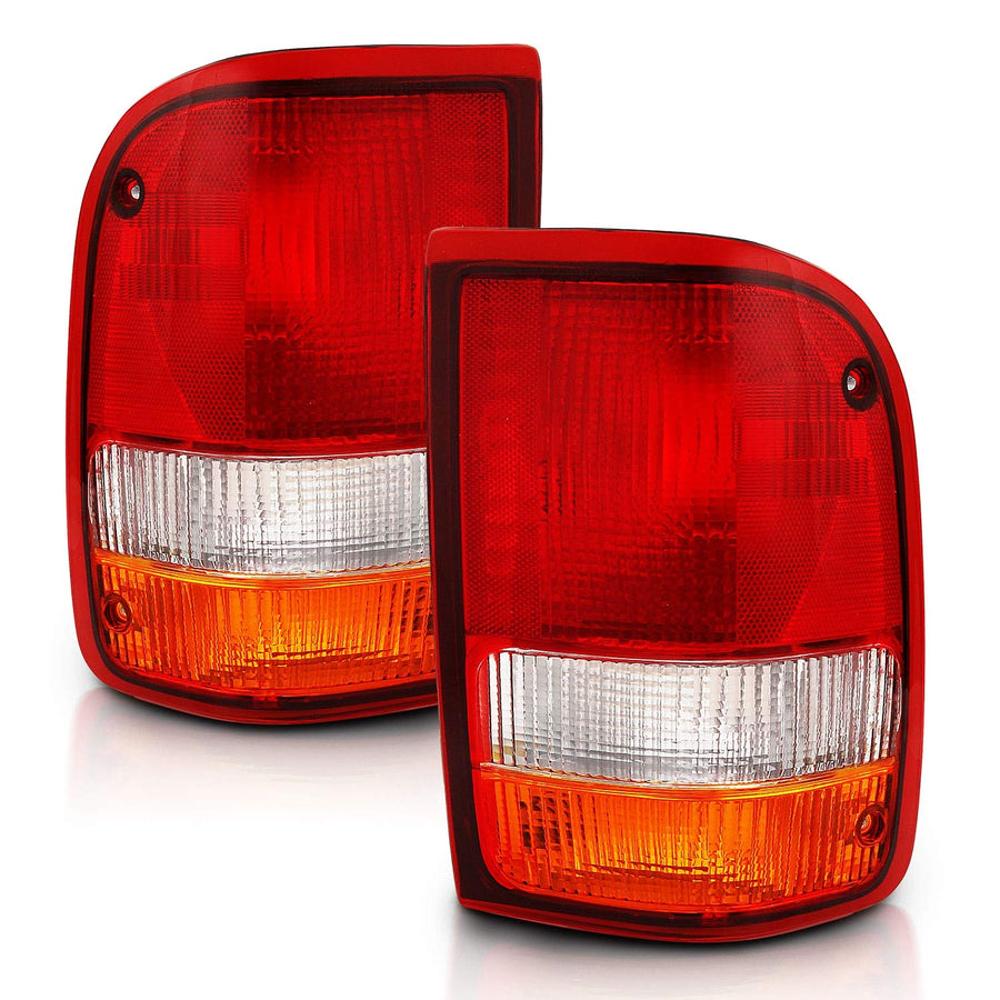 1993-1997 Ford Ranger ANZO USA Tail Lights Red/Clear (OE)