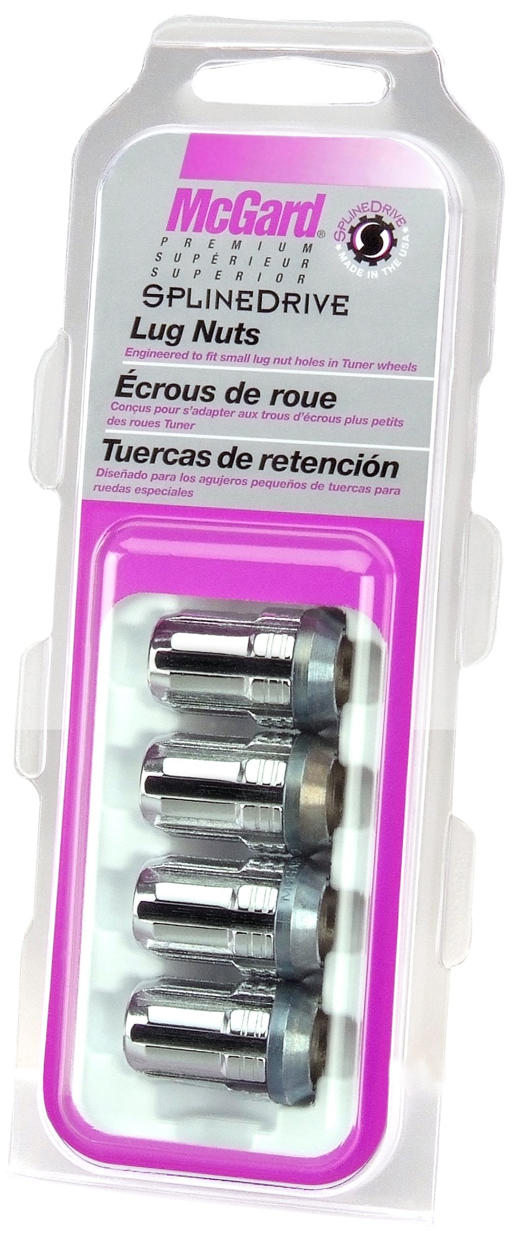 MCGARD Chrome Cone Seat 65354 SplineDrive Lug Nut Set (M12 x 1.25 Thread Size) - Set of 4