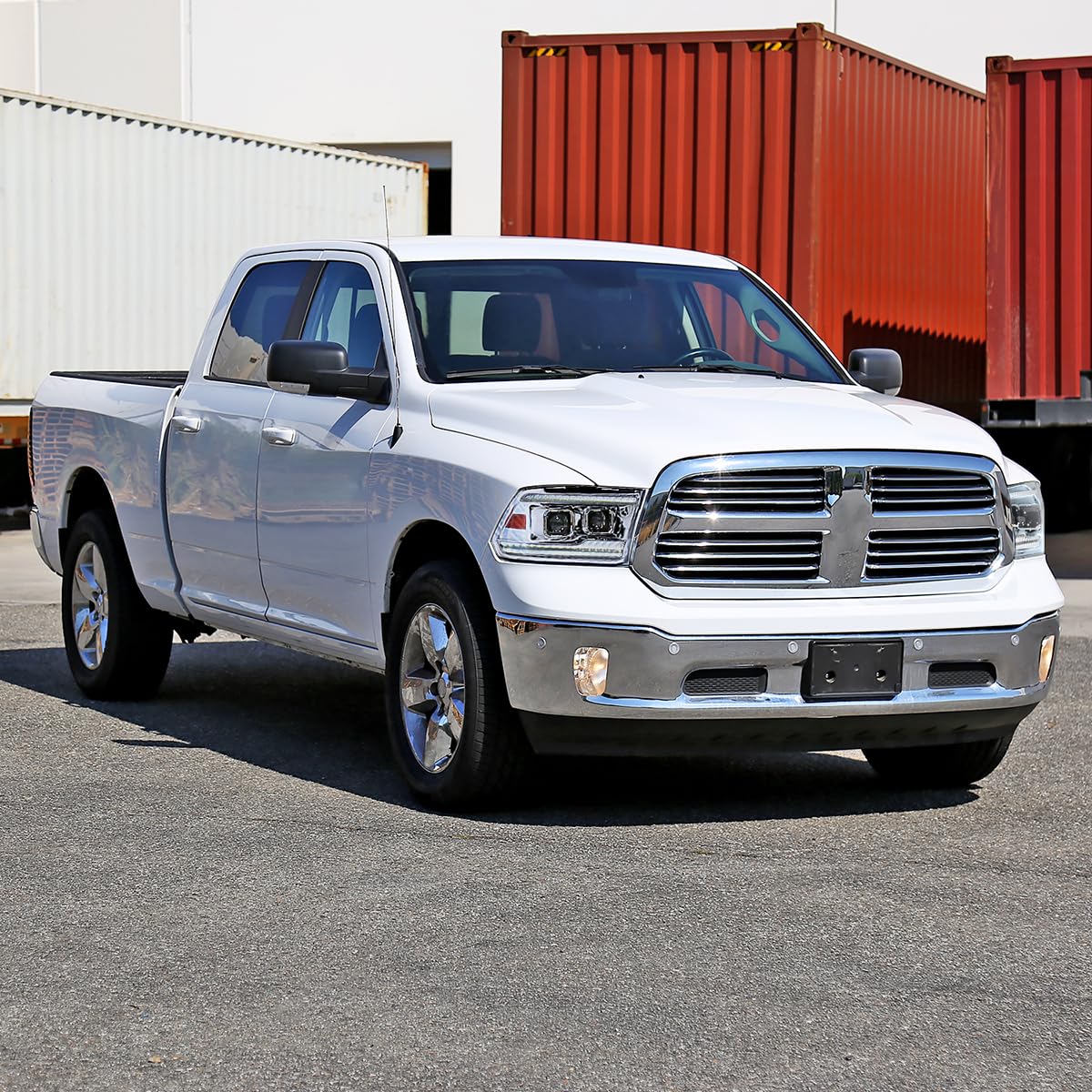 Chrome Projector Headlights SPEC-D TUNING w/Sequential Switchback LED Signal and Startup Animation Compatible with 2009-2018 Dodge Ram, 2019 Ram Classic, Left + Right Pair Headlamps Assembly