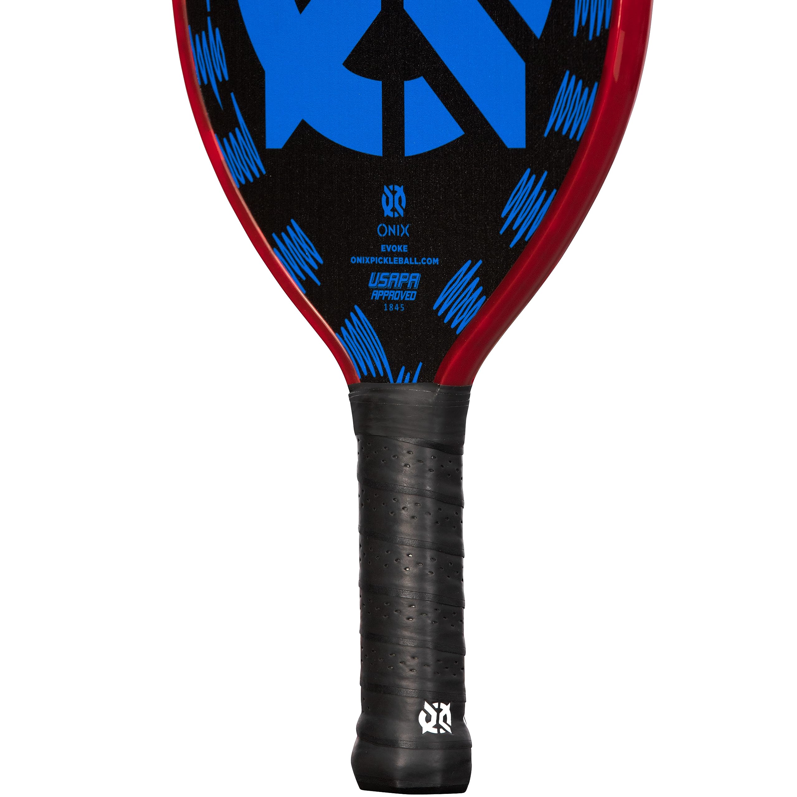 Graphite Onix Evoke Tear Drop Pickleball Paddle Features Tear Drop Shape, Polypropylene Core, and Graphite Face, Blue