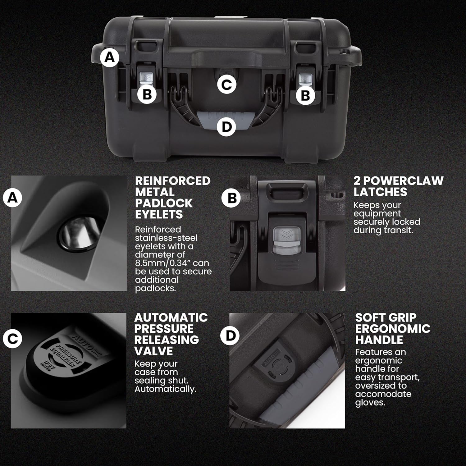 NANUK 918 Hard Case with Custom Foam Insert 3 UP, IP67 Waterproof & Crushproof, Rugged Construction for Ultimate Protection, Made in North America – Black (16.9” x 12.9” x 9.3”)