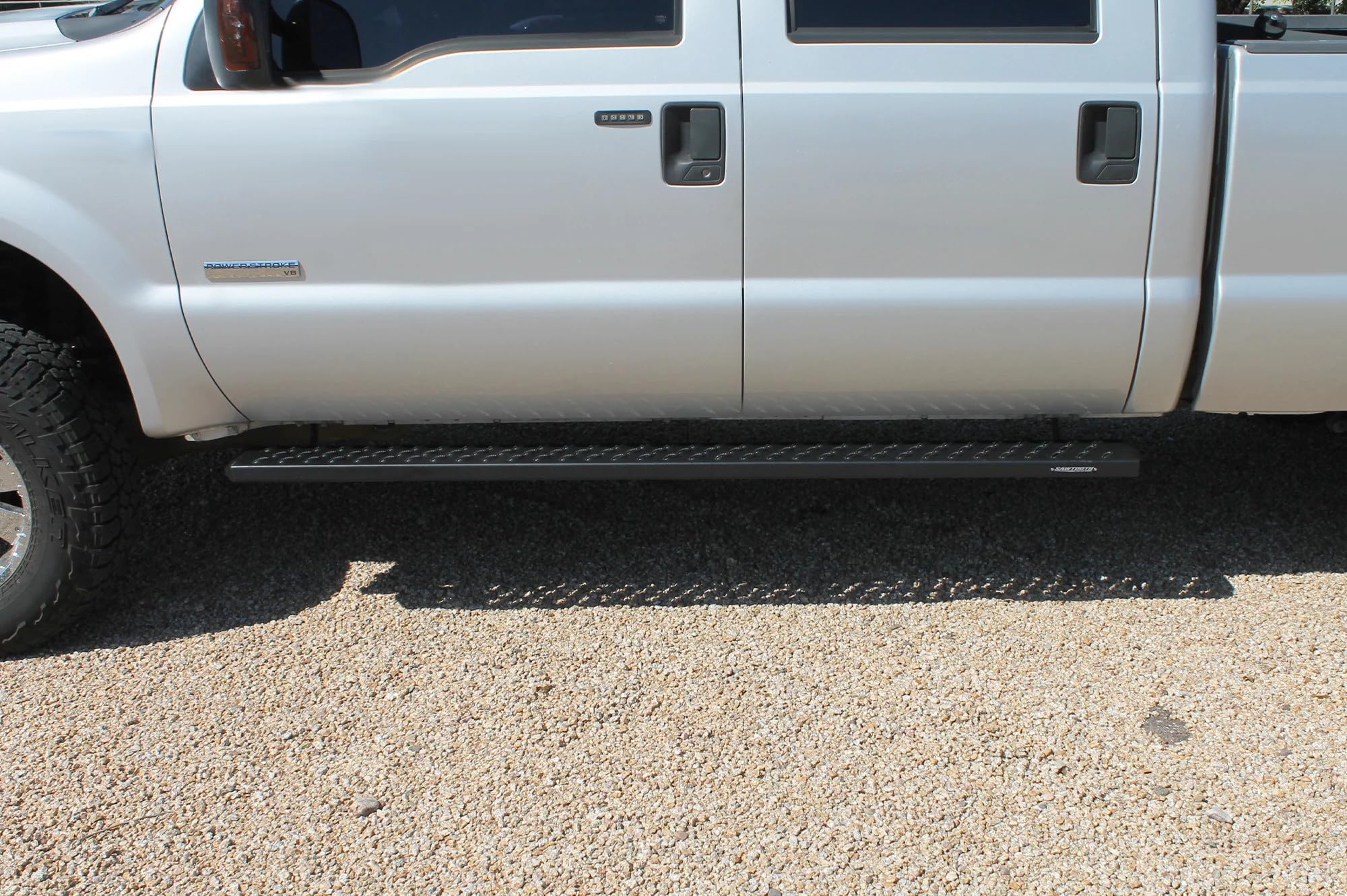 Raptor Series Running Boards 6.5in Wide Sawtooth Grip Black Aluminum | Part 2103-0344BT