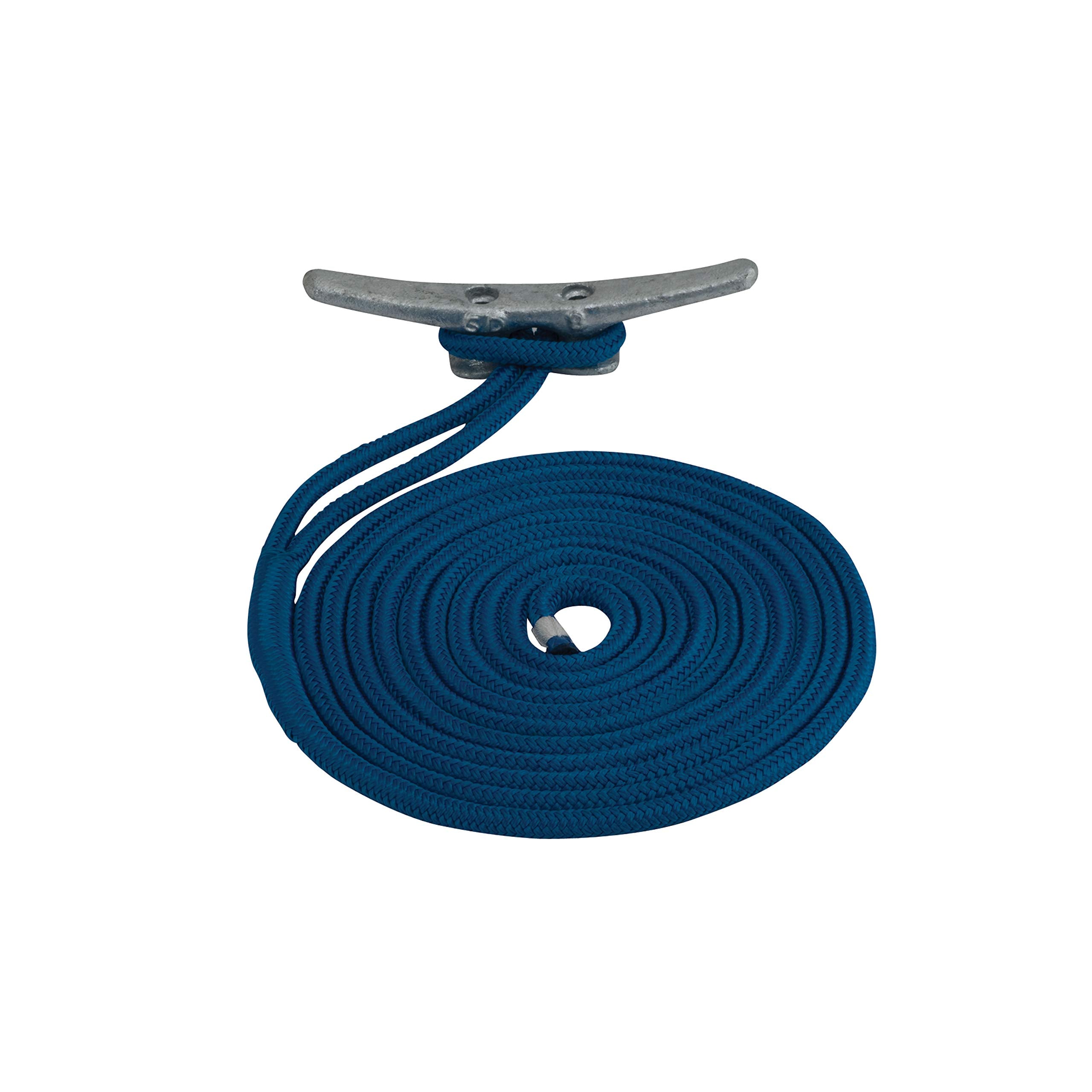 Double Braided Nylon Dock Line Sea Dog 302112020BL-1, 1/2" x 20' / Blue