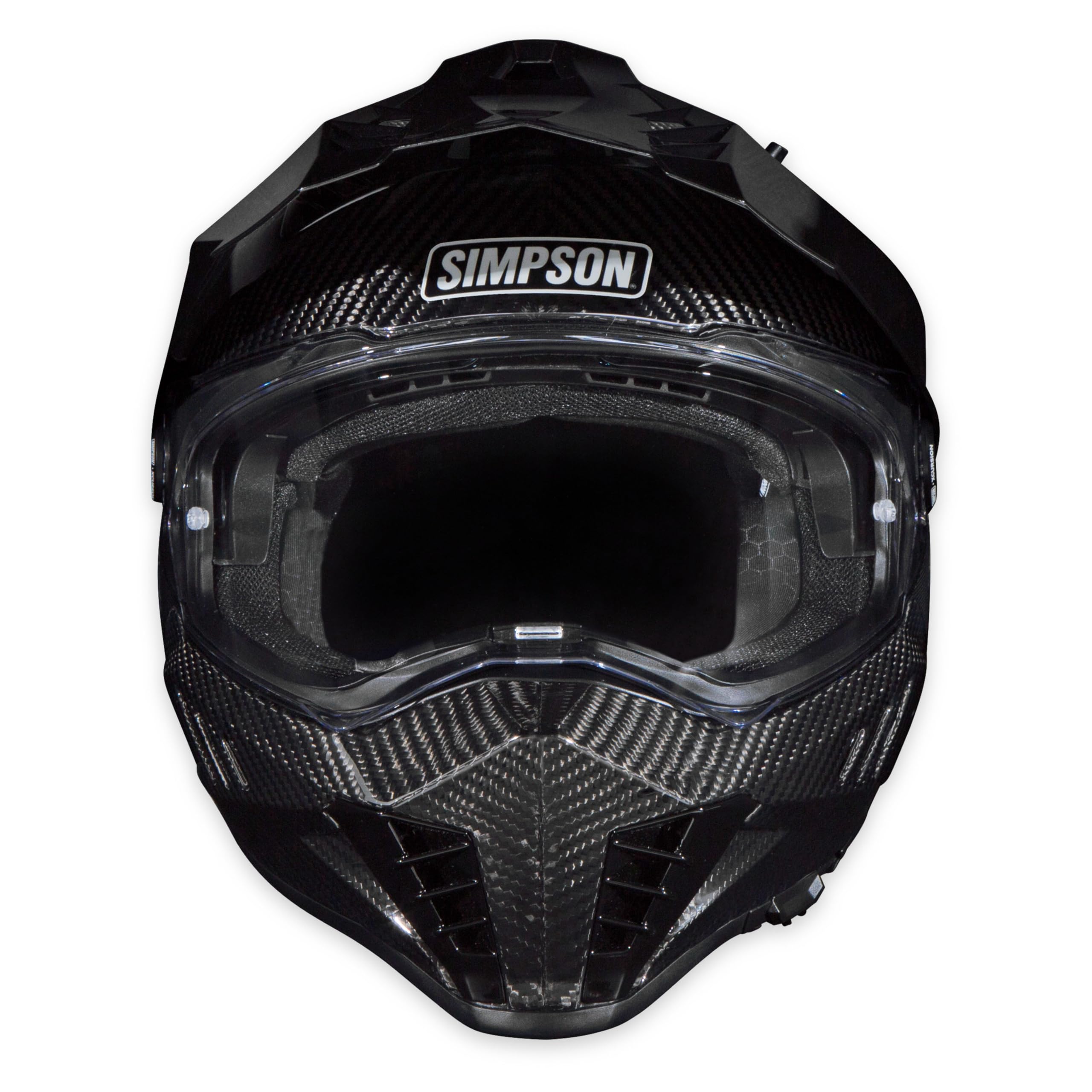 Simpson Bandit Xcursion Motorcycle Helmet - Carbon - 2XL | Off Road Dirt Bike UTV Motocross ATV | Full Face | Removable Peak | Clear Pinlock Anti-Fog Visor Shield | DOT ECE Certified (XBC2X)