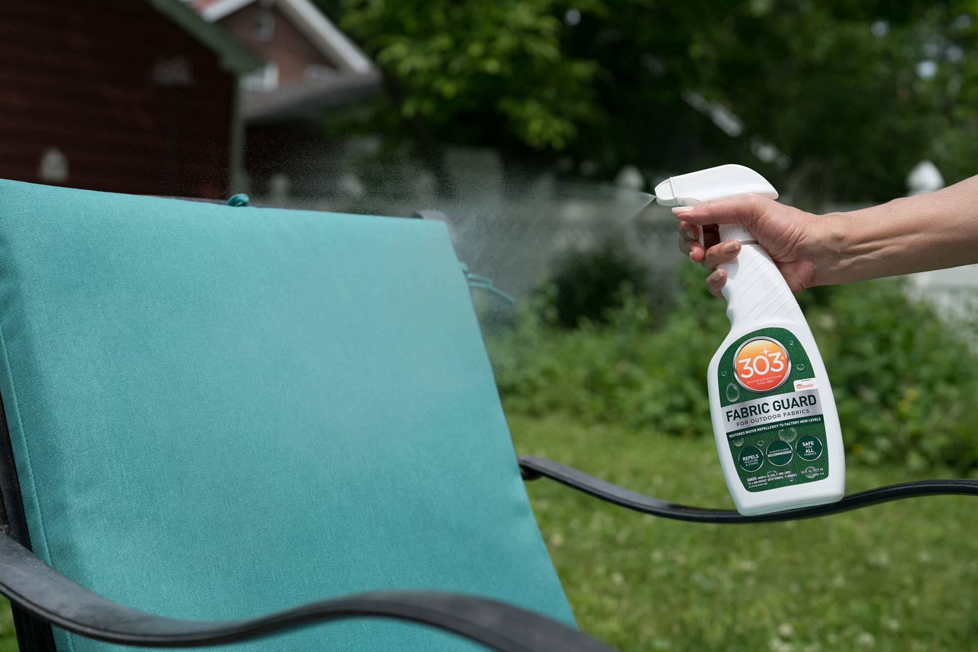303 Fabric Guard - Restores Water Repellent Properties For Outdoor Fabrics - Repels Moisture & Stains - Manufacturer Recommended - Safe For All Fabrics, 16oz (30605CSR) Packaging May Vary