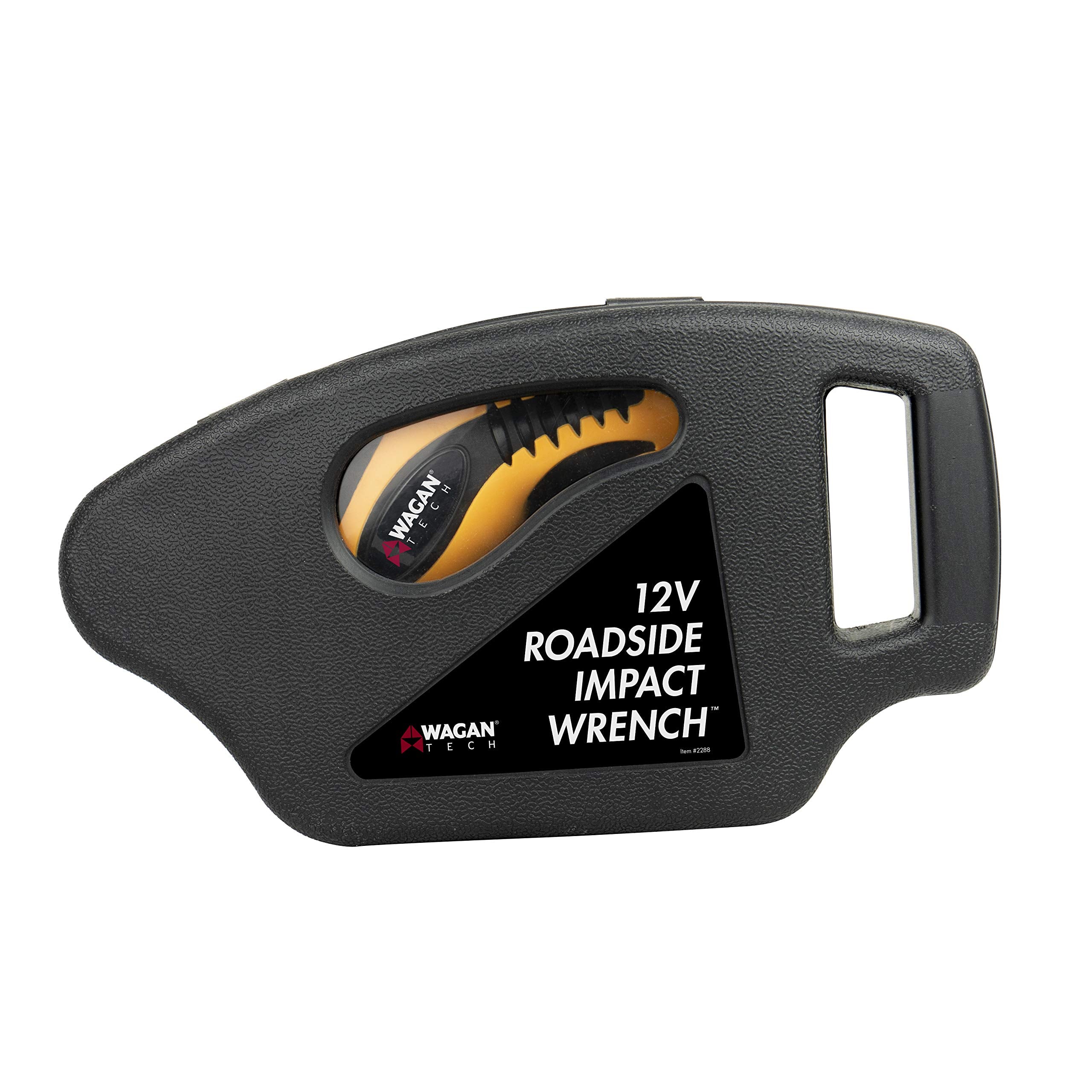 12V Wagan EL2288 Roadside Impact Wrench, 1/2 inch Drive, 258 ft-lbs Torque Power, Tire Repair Tools with Sockets and Carry Case