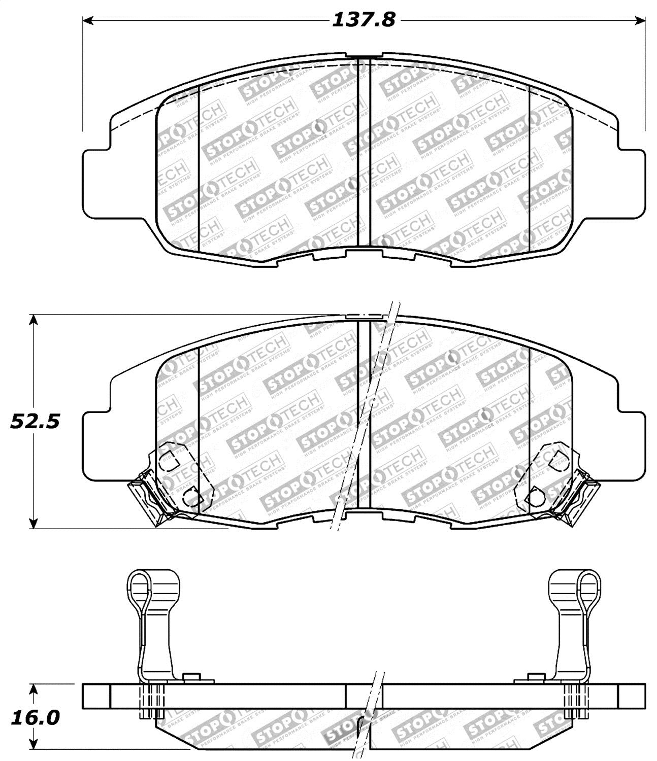 Sport Brake Pads StopTech 309.07640 with Shims and Hardware