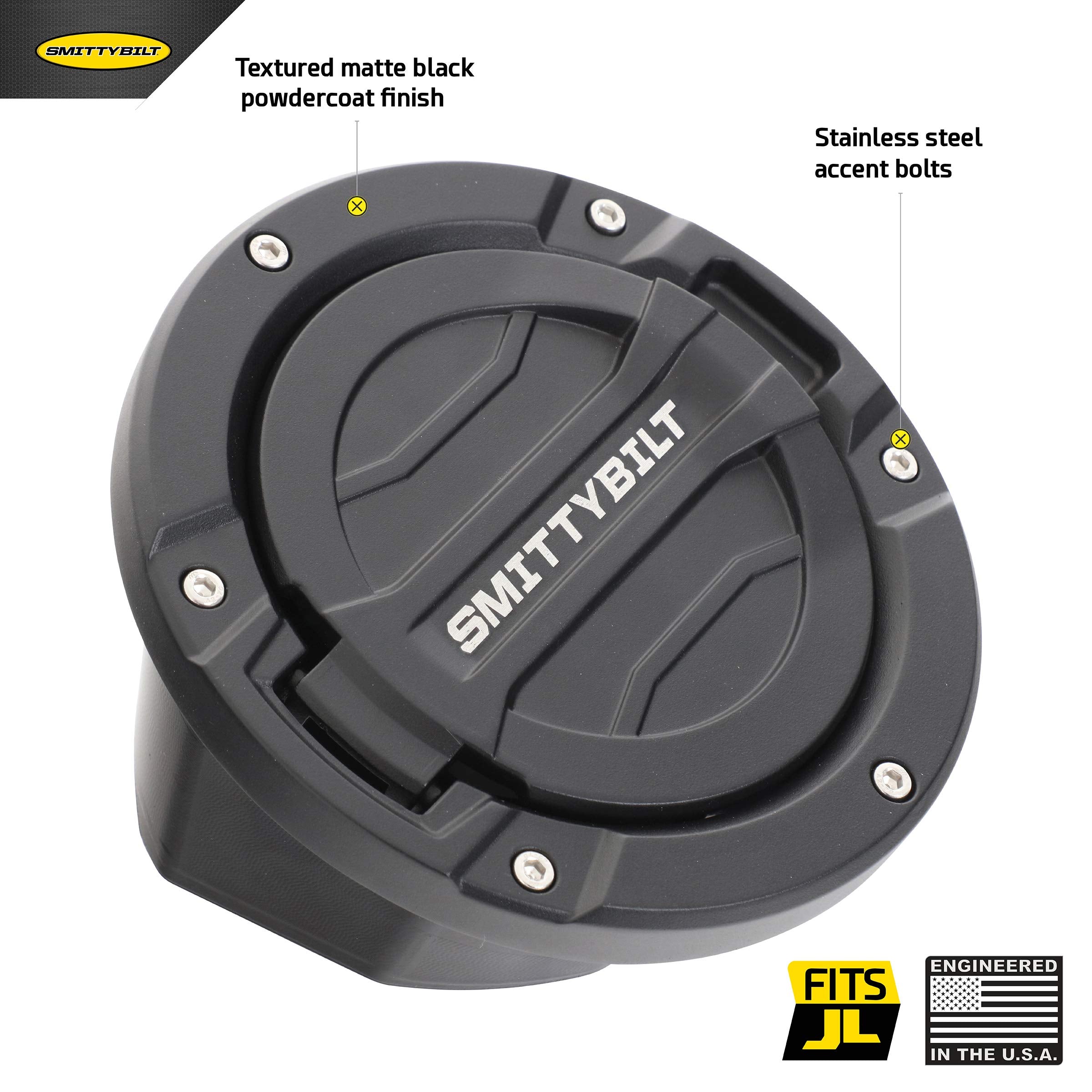 BILLET GAS COVER SmittyBilt BLACK - SB75008
