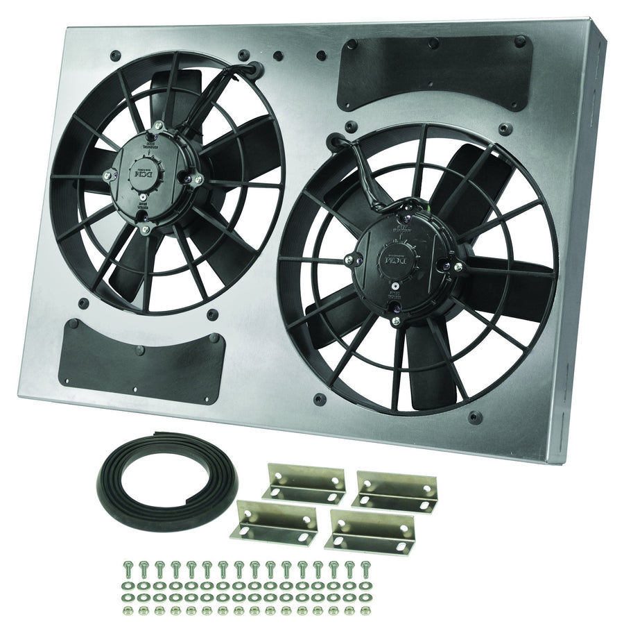 Dual Radiator Derale Fan with Aluminum Shroud Assembly 16833