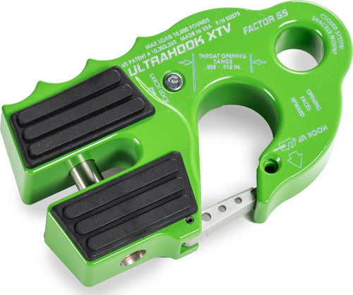 Ultrahook XTV Factor 55 Closed System Shackle Mount, Max Rated Load: 10,000 Pounds and Breaking Strength: 21,000 Pounds - Green