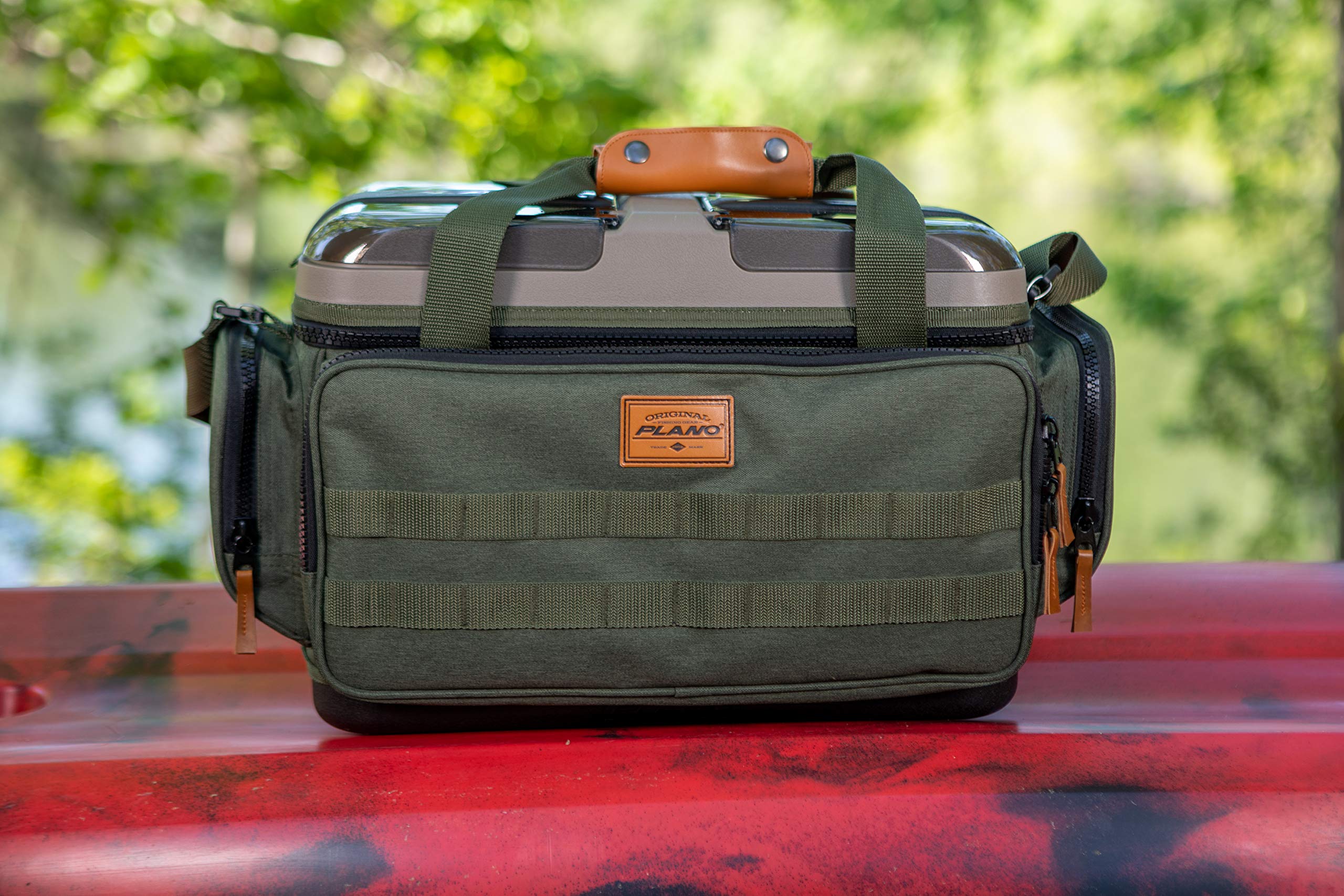 A-Series Plano Molding 2.0 Quick-Top 3700 Tackle Bag, Forest Green, Includes 4 3700 StowAway Utility Boxes, Water-Resistant Soft Fishing Storage for Baits
