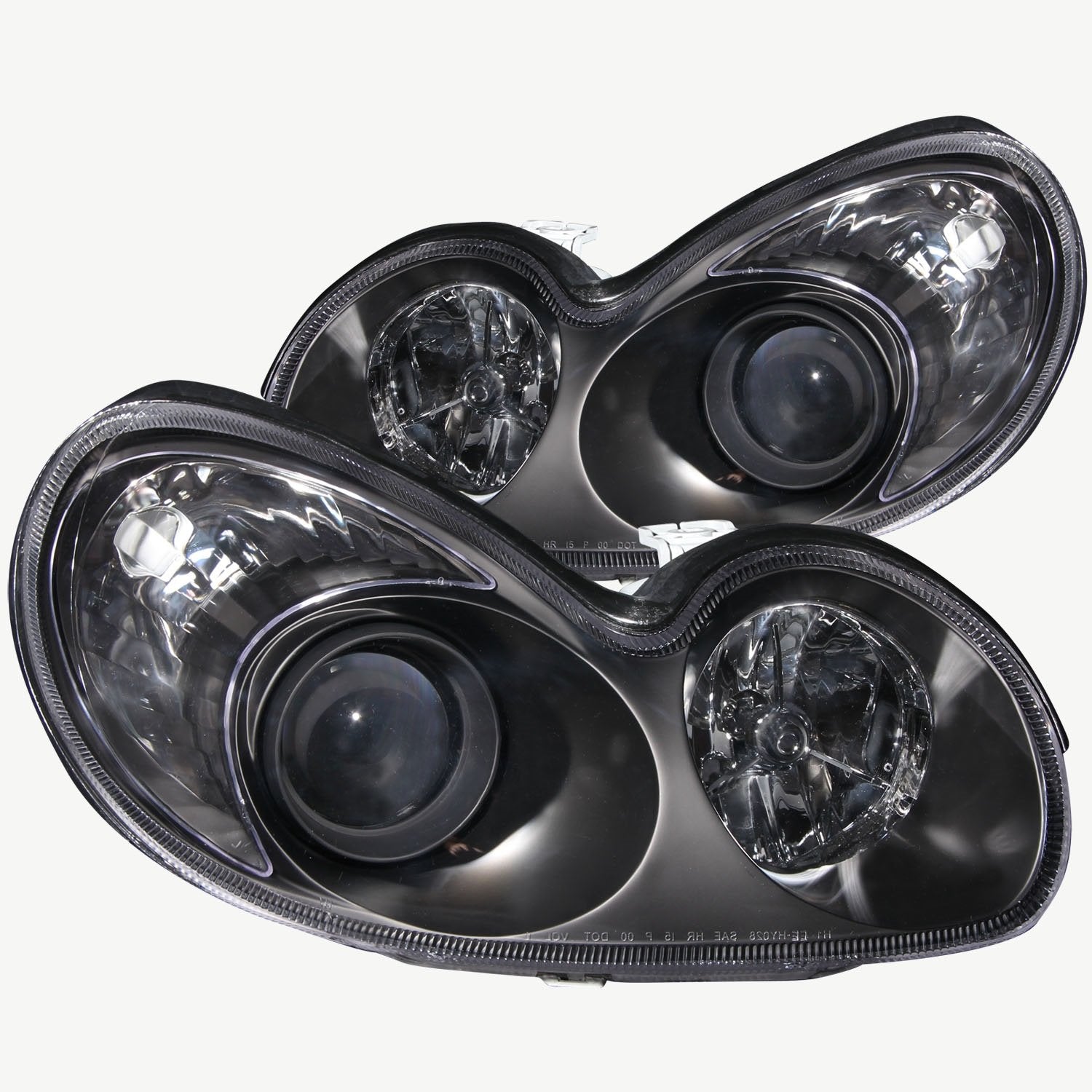 Hyundai Sonata Anzo USA 121231 Black Clear With Amber Corners Headlight Assembly - (Sold in Pairs)