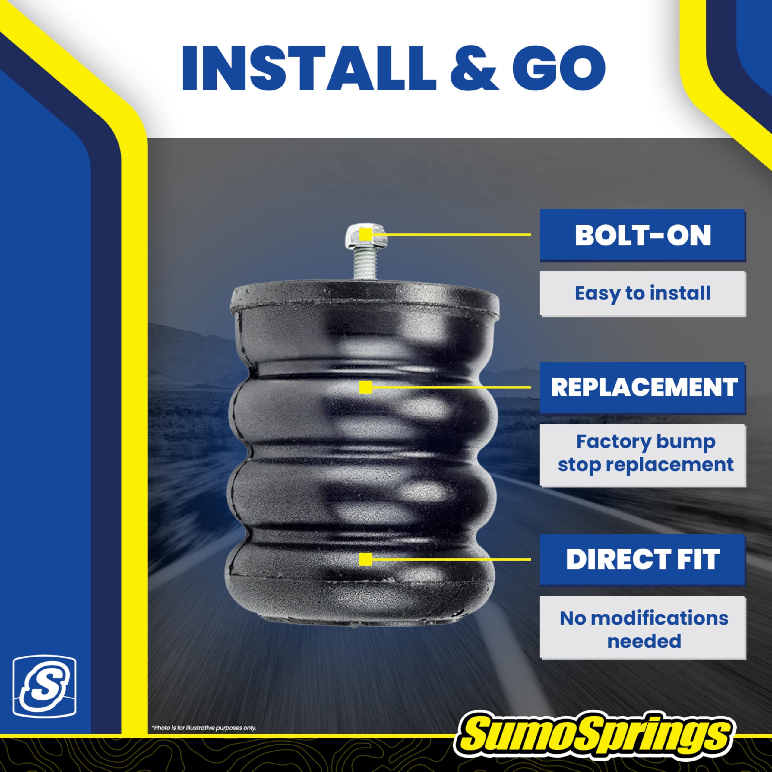 SuperSprings Rear Set of SumoSprings fits 2004-2025 Sprinter 3500 and 2017-2025 Sprinter 4500 (2WD Only) | 1400 lb Capacity at 50% Compression | Simple Installation
