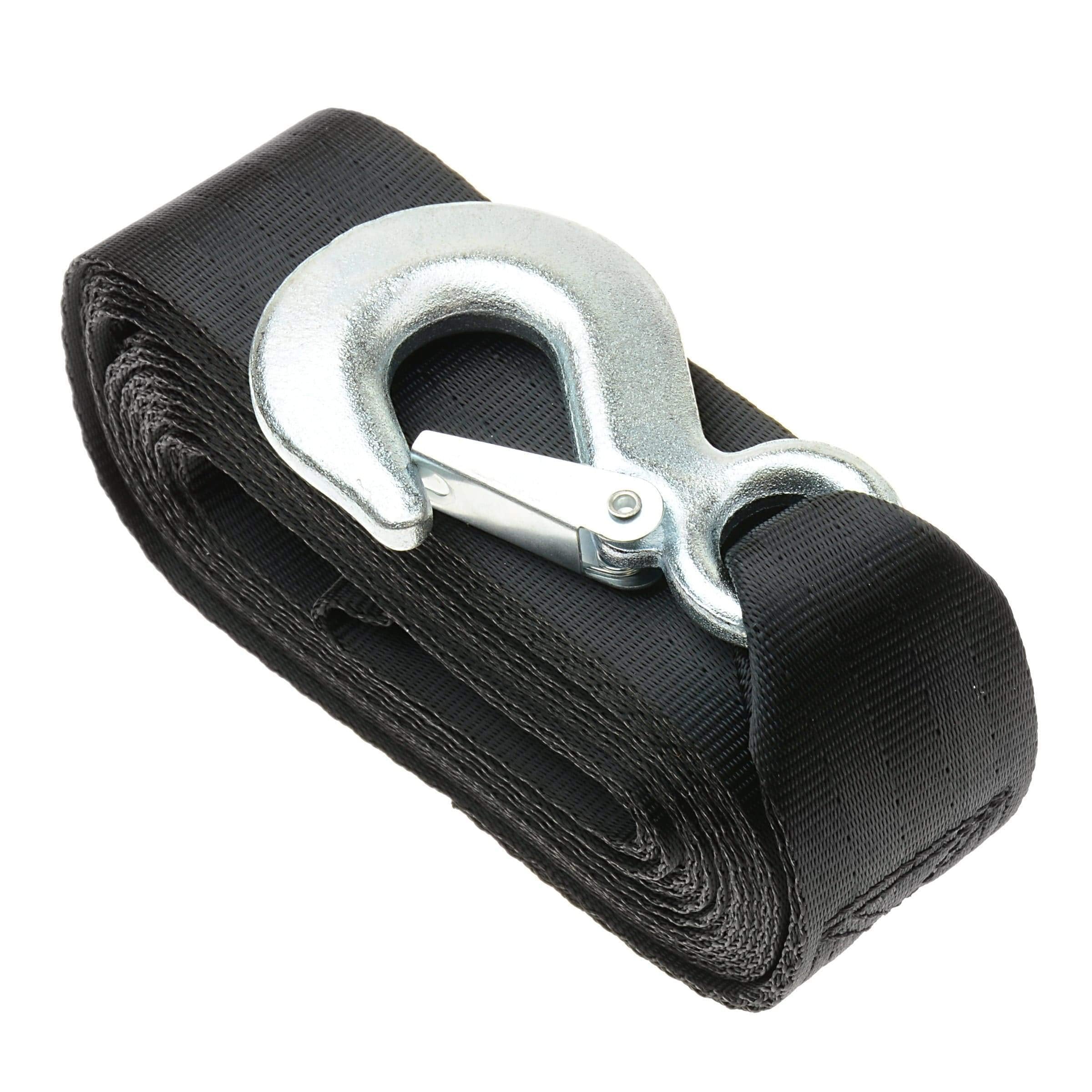 20' T-H Marine Winch Strap & Hook - 2" High Impact Strap with Heavy Duty Zinc Plated Hook - 5000 lb Breaking Strength