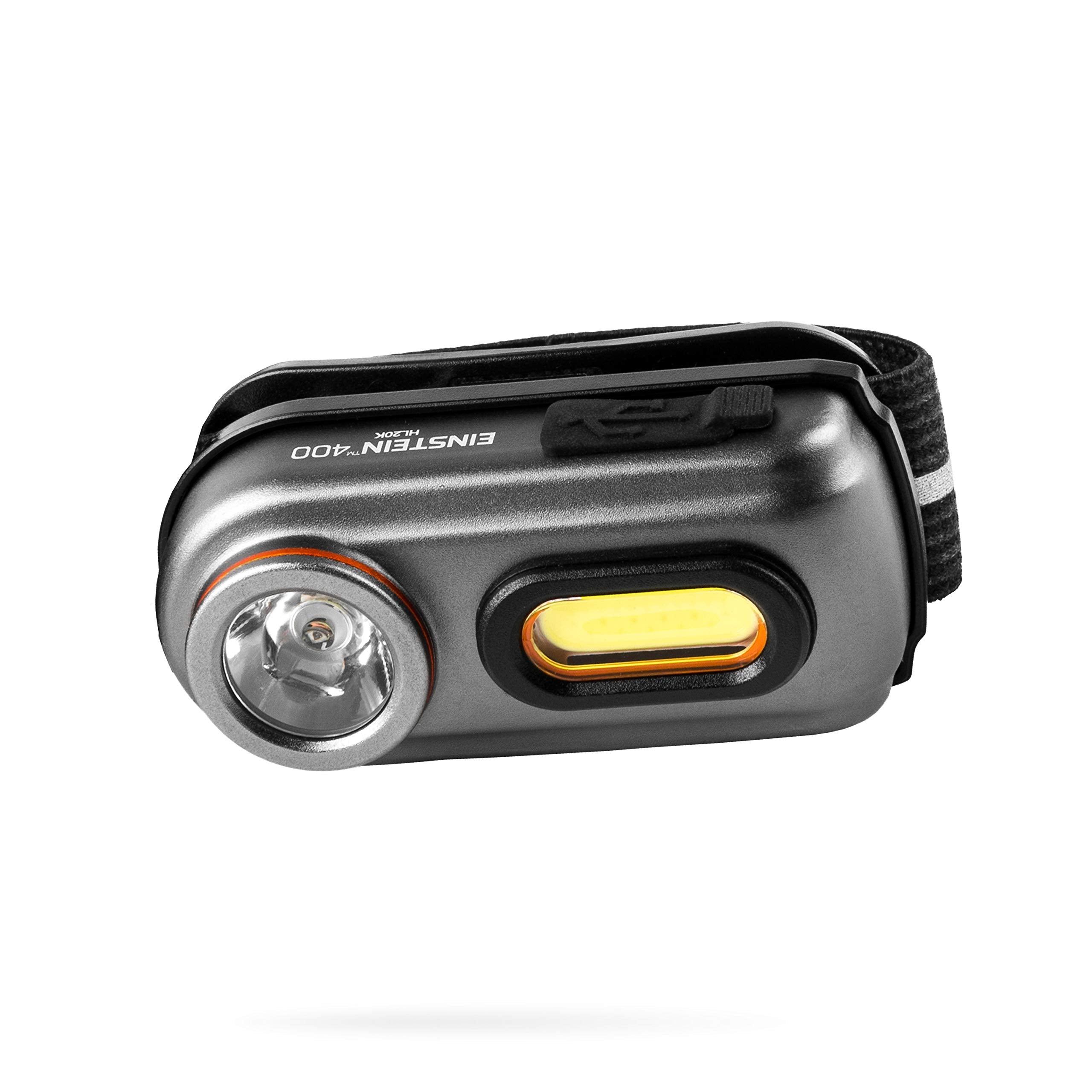400 Lumen NEBO Einstein Powerful Headlamp with Rechargeable Battery | Compact Low-Profile Headlamp with 5 Light Modes