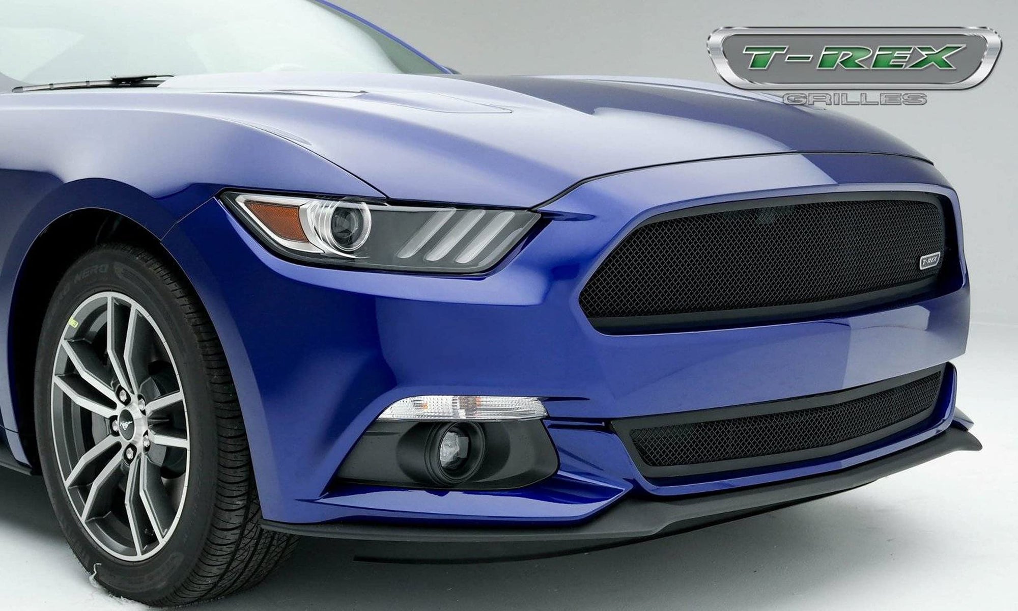 2015-2017 Mustang GT T-Rex Grilles Upper Class Series Main Grille, Black, 1 Pc, Overlay, Full Opening - PN #51530