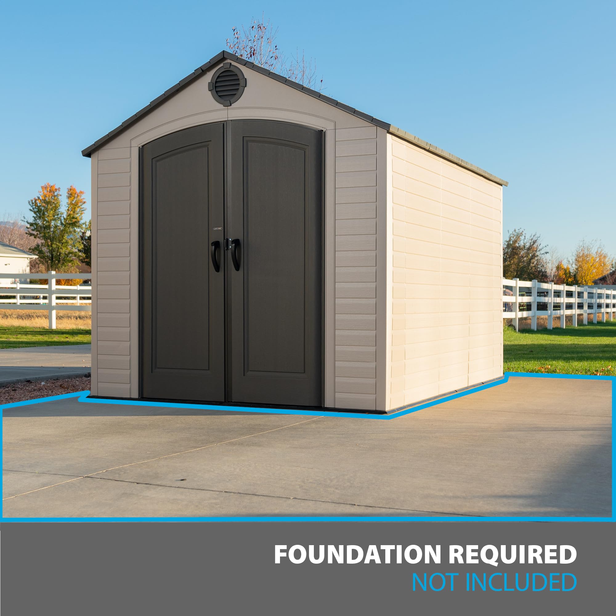 Outdoor Lifetime Storage Shed, 8 x 10 Feet