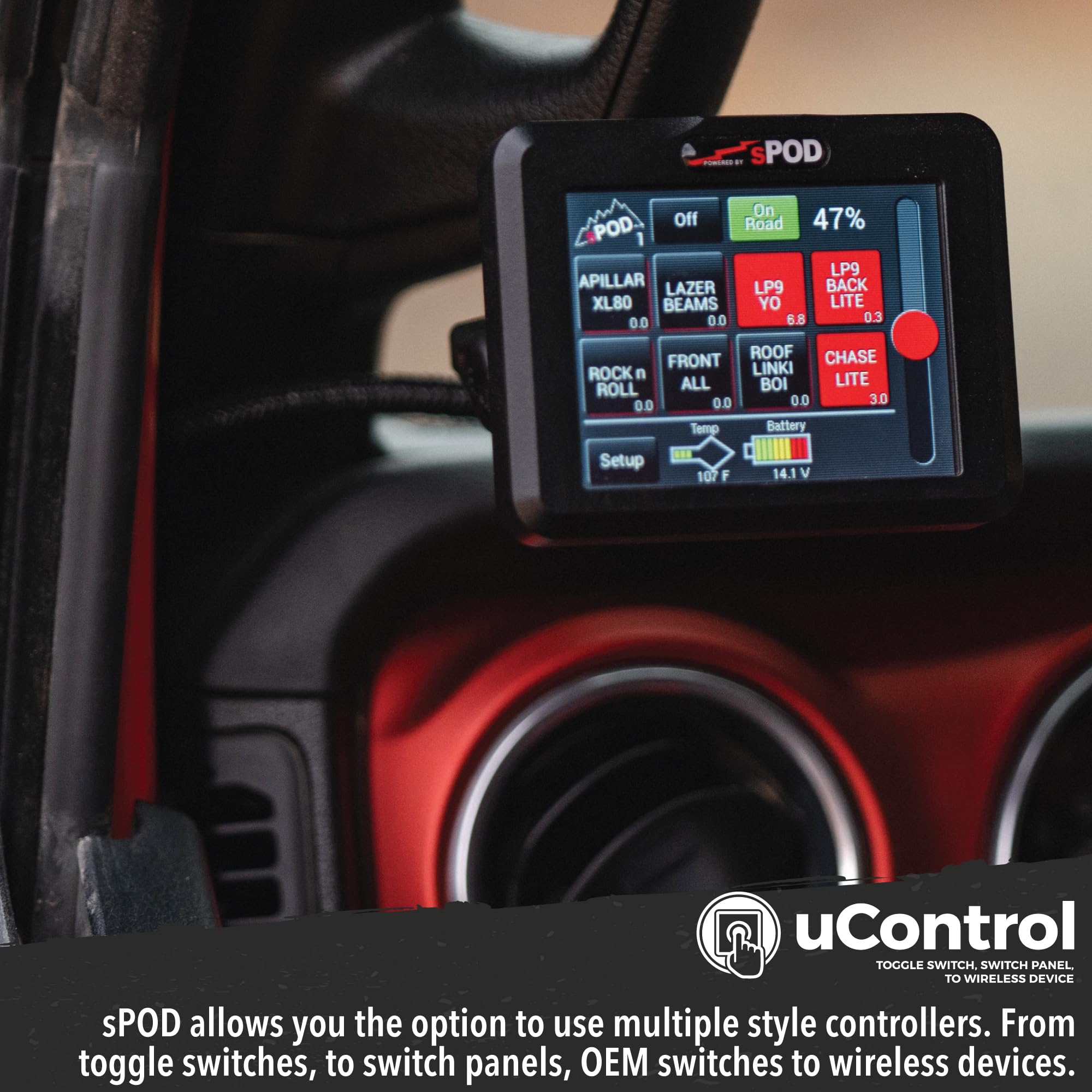 BantamX SPOD 8 Relay Power Control System with Touch Screen Controller and Integrated Bluetooth for Off-Road 4x4, Trucks - USA 5-Year Warranty (Universal Fit; 84" Battery Cable)