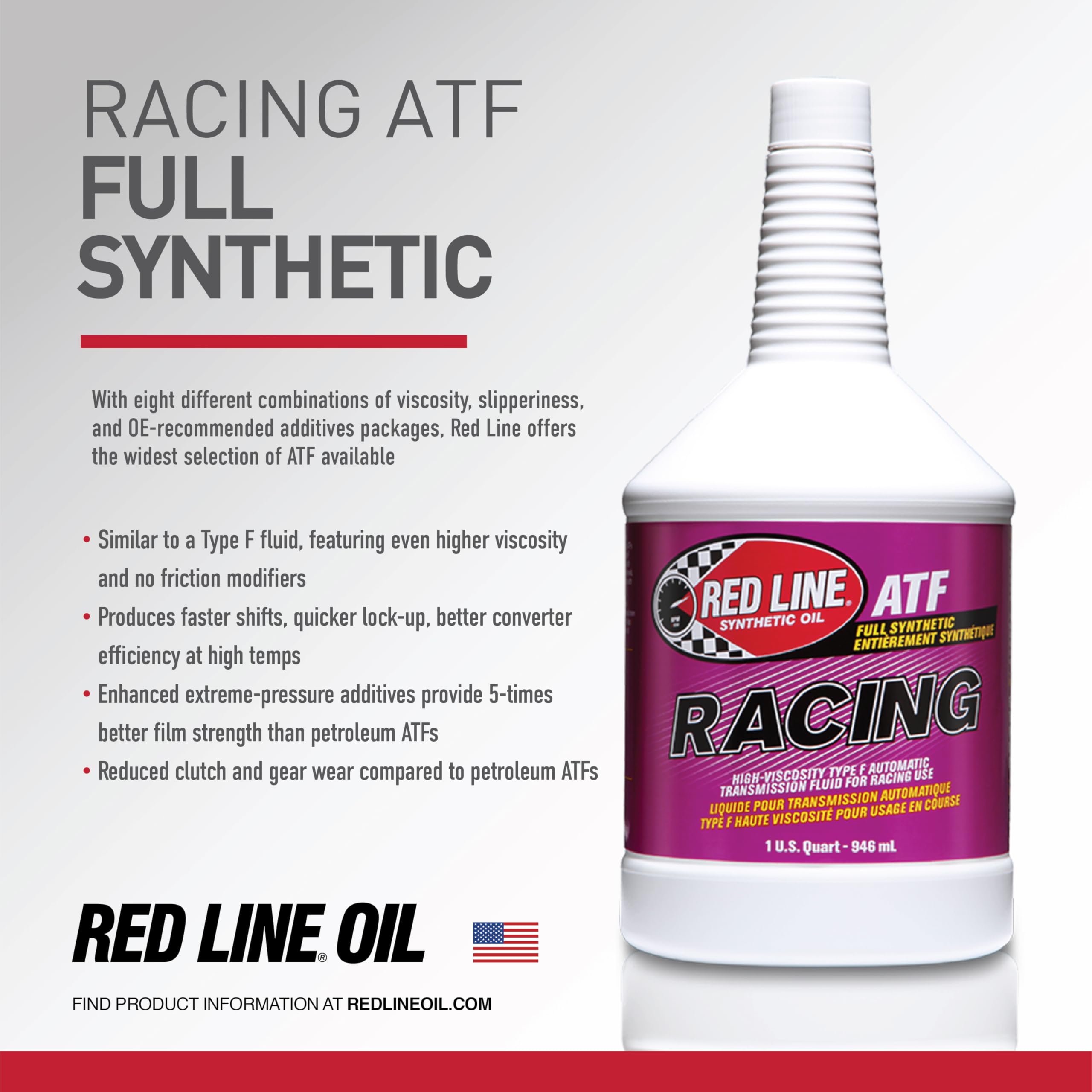 Synthetic Racing Type F Automatic Transmission Fluid (ATF) Red Line - 1 Quart