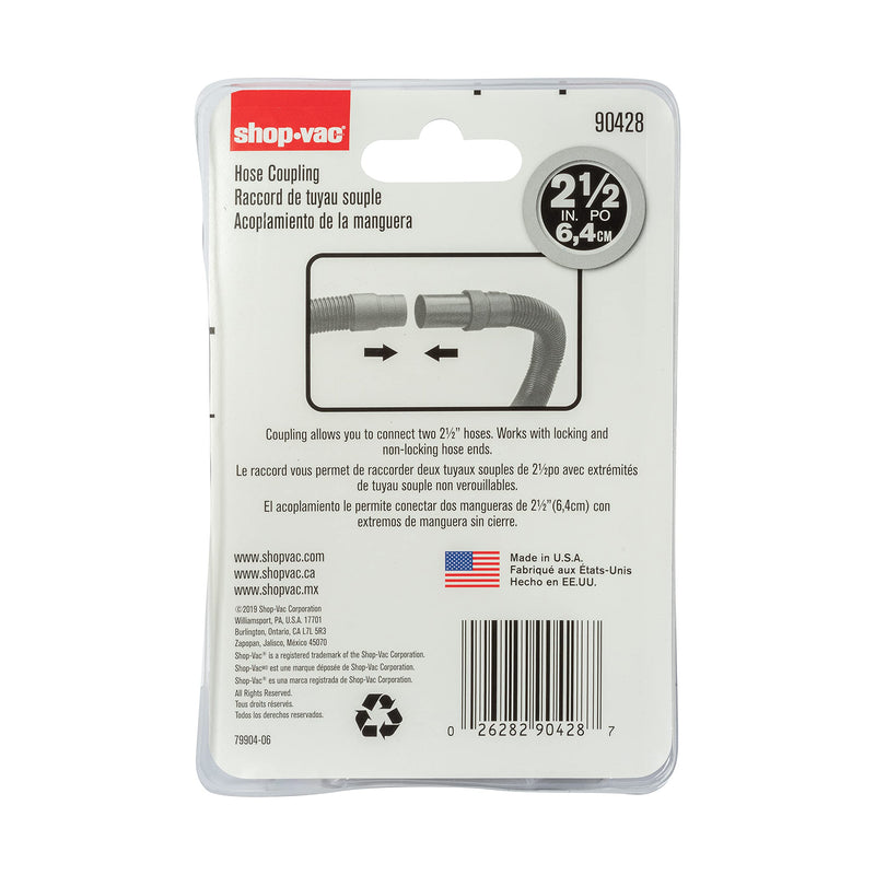 2.5 Inch Shop-Vac Hose Coupling, Durable Connection, (1-Pack)