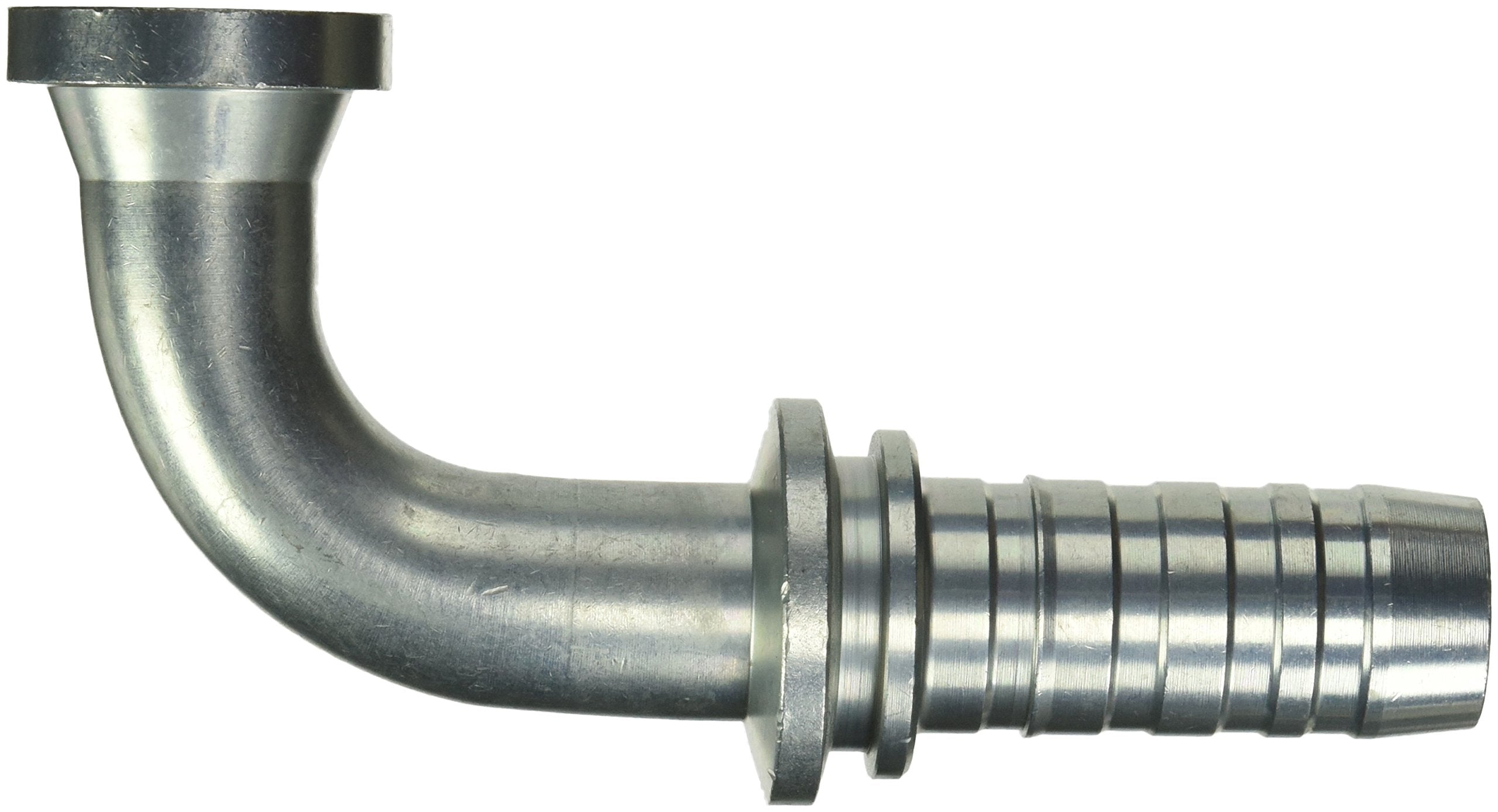 GlobalSpiral Couplings Gates 20GS-16FLH90M, Code 62 O-Ring Flange Heavy, Zinc Plated Carbon Steel, 6.30", 90° Bent Tube, 1 1/4" ID