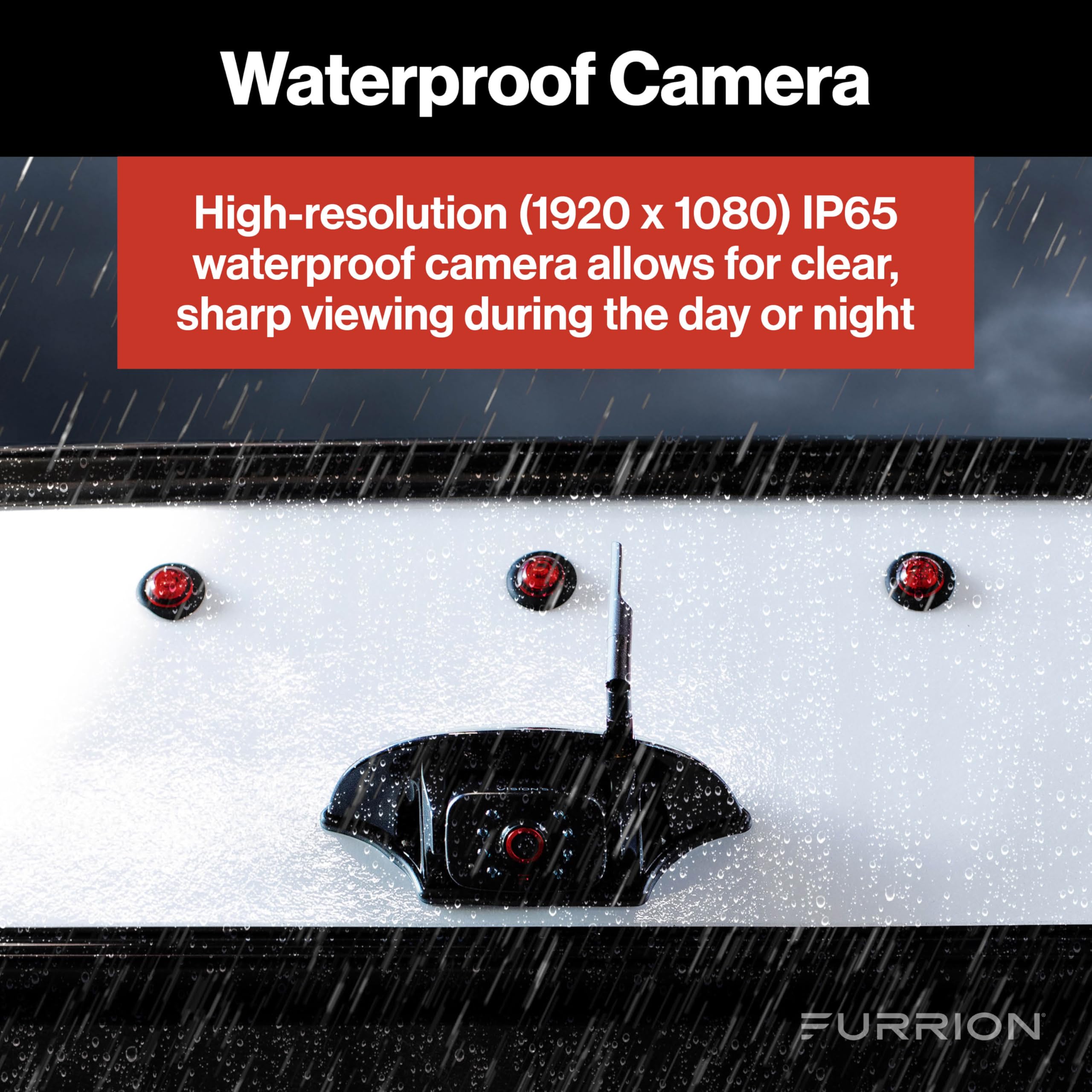 Vision S+ Furrion 2021124370 RV Backup Camera System - 5" Monitor, Rear Sharkfin Camera #FOS5HTASF