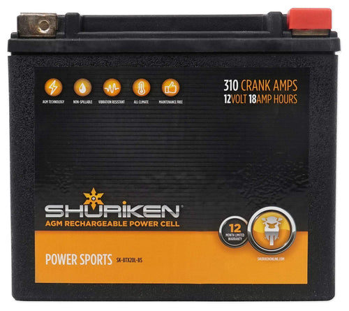 310 Crank Shuriken Amps 18Ah AGM Powersports 12-Volt Battery