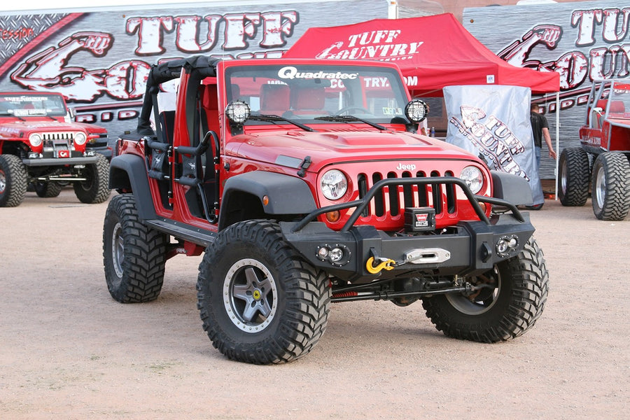 Bare Steel Winch Bumper Fab Fours with Pre-Runner Grill Guard for Jeep Wrangler JK Lifestyle