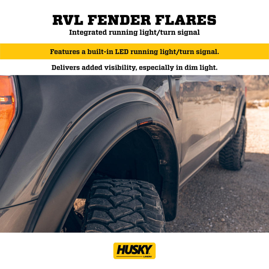Husky Liners RVL Style Fender Flares | Fits 2019-2026 Dodge Ram 2500; 2019-2026 Dodge Ram 3500 | Front & Rear, 4-pcs. Black | 2805940