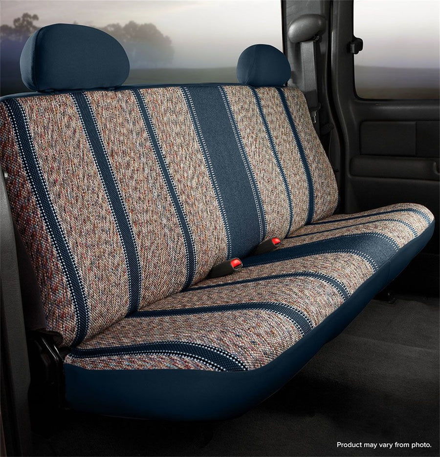 Fia Wrangler TR42-95NAVY Custom Seat Cover; Saddle Blanket; Navy; Rear; Bench Seat; w/Adjustable Headrests;