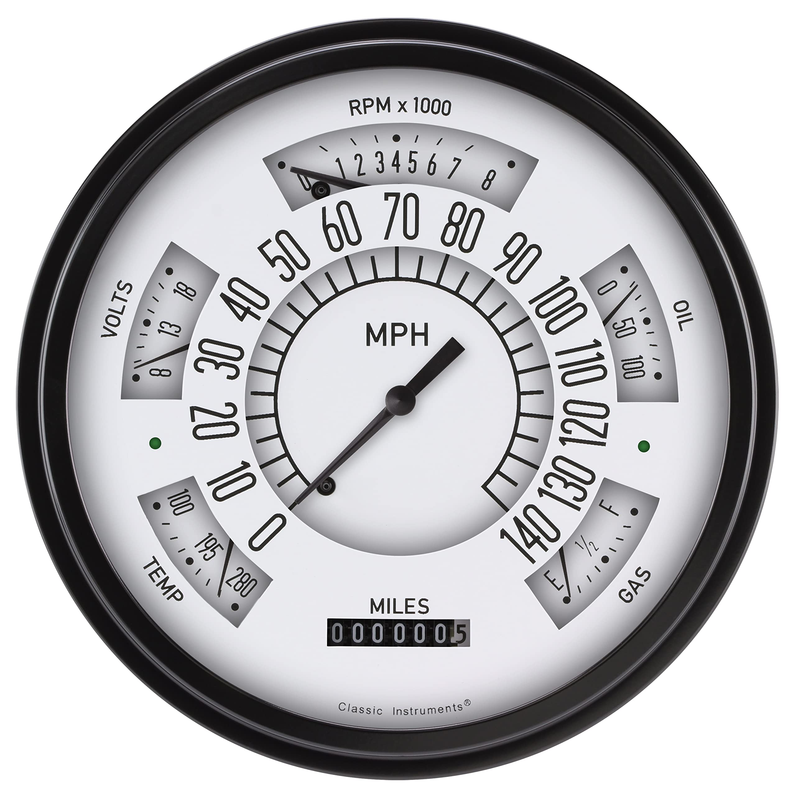 FB66W Classic Instruments White Series Gauge Package