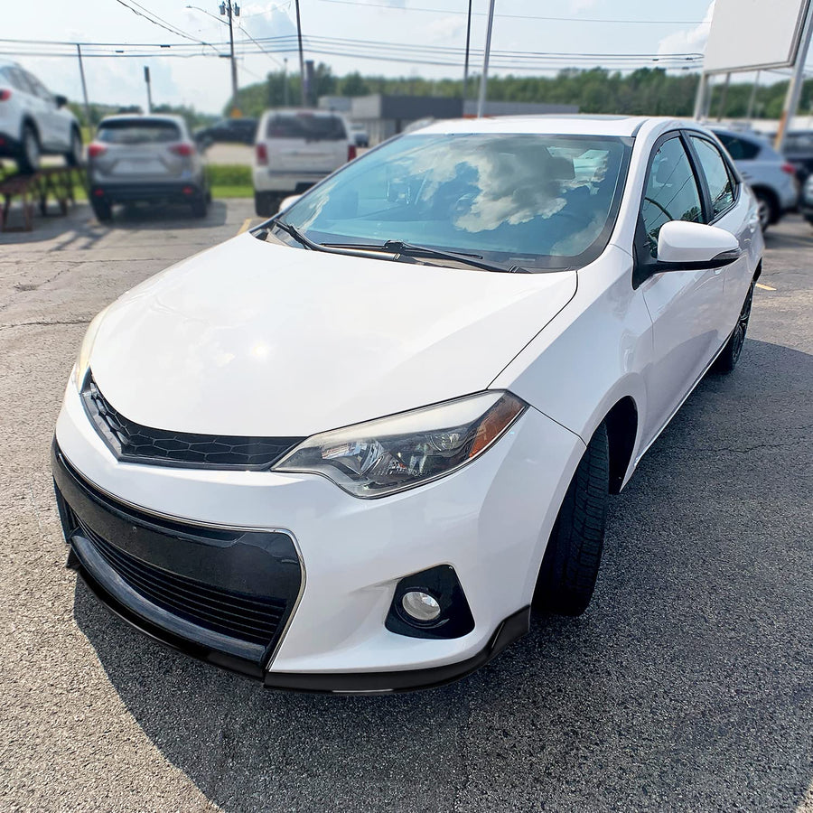 Front Bumper Lip Kit Spoiler Splitter Spec-D Tuning Glossy Black Compatible with Toyota Corolla L/LE 2014-2016