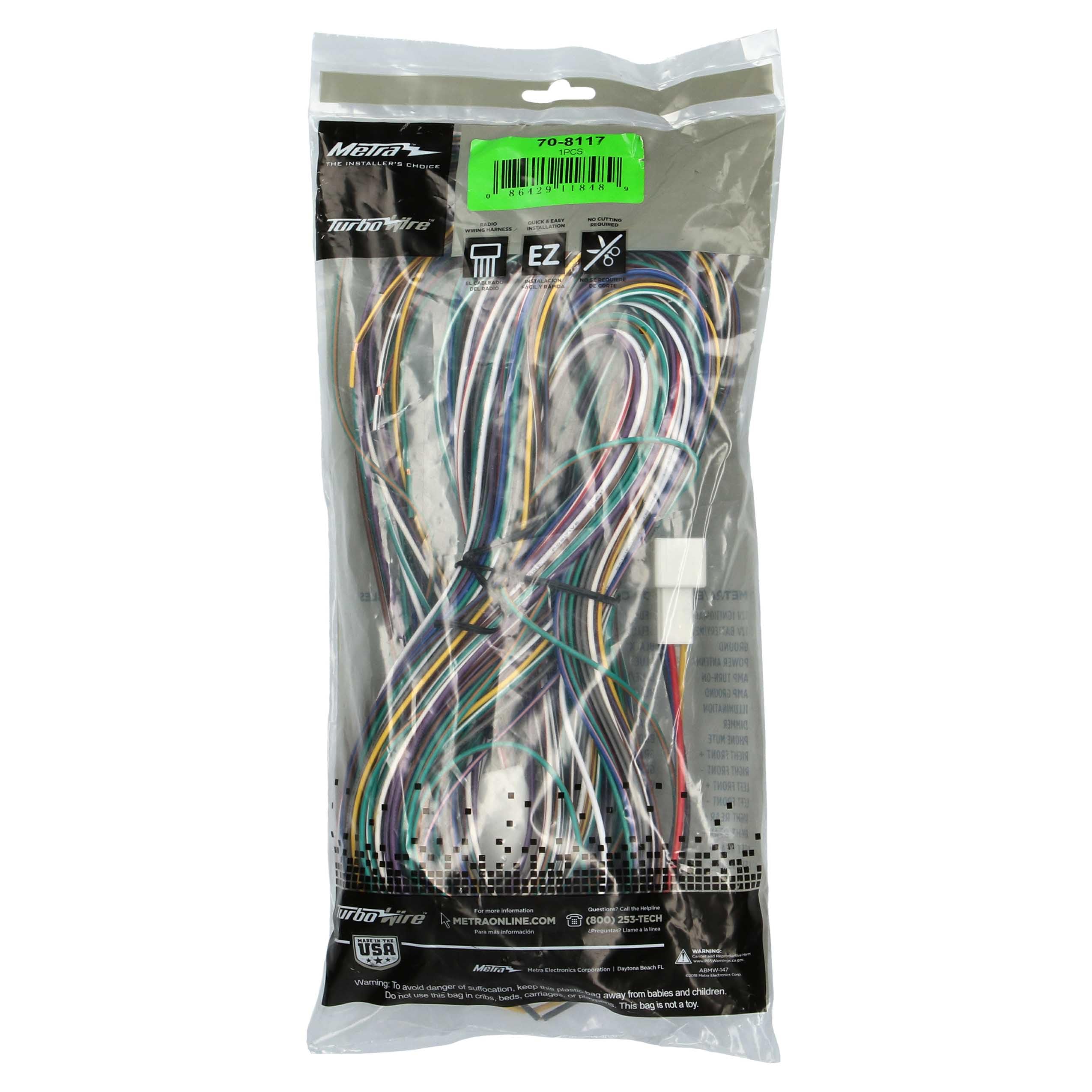 Metra 70-8117 Bypass Harness Factory Amplifier fits Select 2003-2009 Toyota Vehicles - 03-09 4RUNNER - 05-08 Matrix - 03-07 Sequoia - 04-06 Tundra