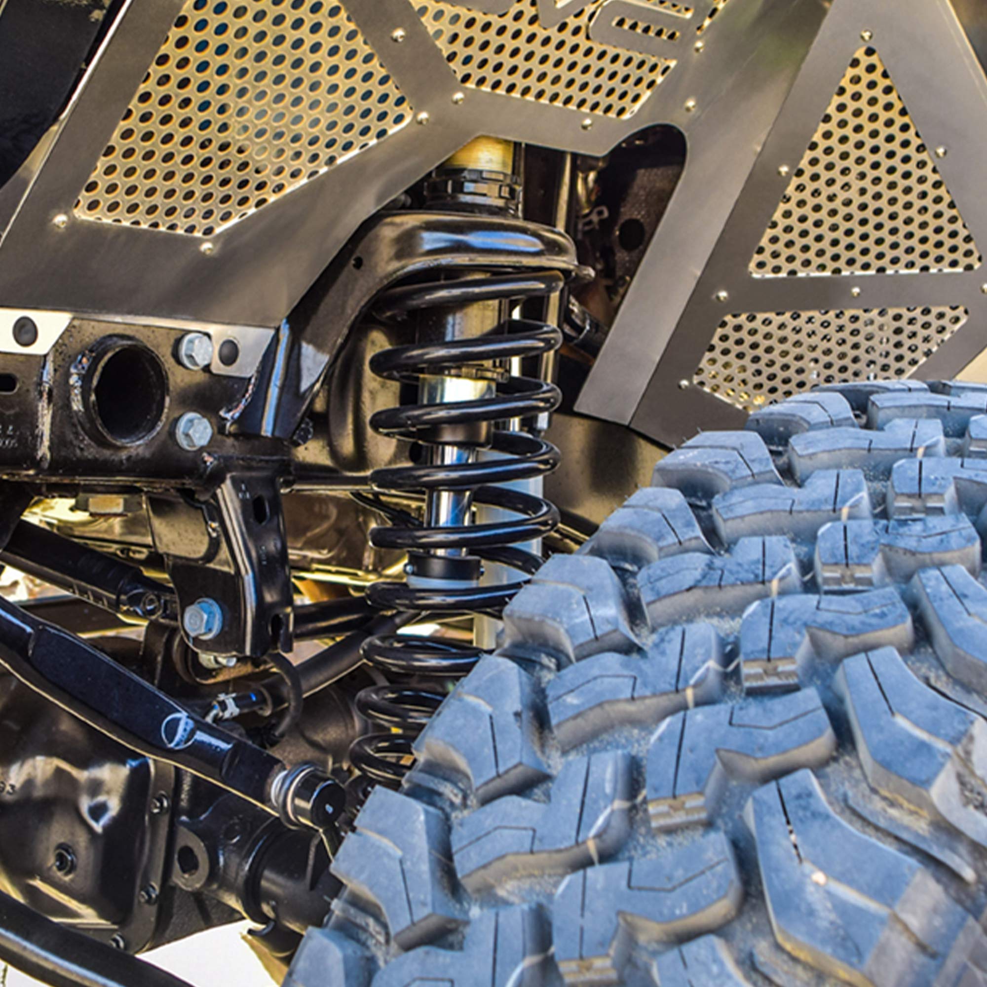 Front Hydraulic Bumpstop Upgrade Kit DV8 Offroad for Wrangler JK & JL + Gladiator JT | Silver Finish