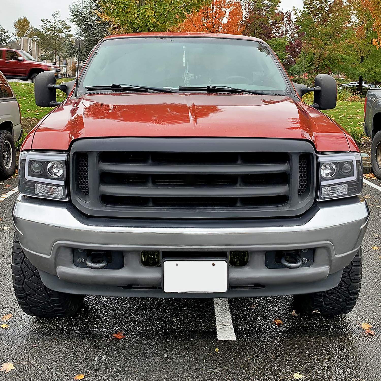 Fog Lights+Switch Spec-D Tuning Smoke Compatible with Ford F250 F350 SuperDuty 1999-2004, 00-04 Excursion, L+R Pair Assembly