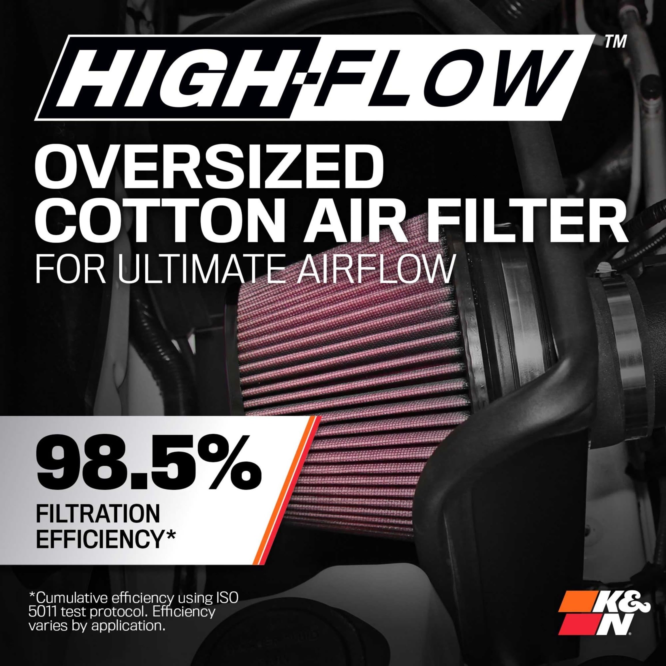 Cold Air Intake System K&N: High-Flow Air Filter, Increase Performance & Towing: Compatible with 2016-2023 TOYOTA Tacoma, 63-9039