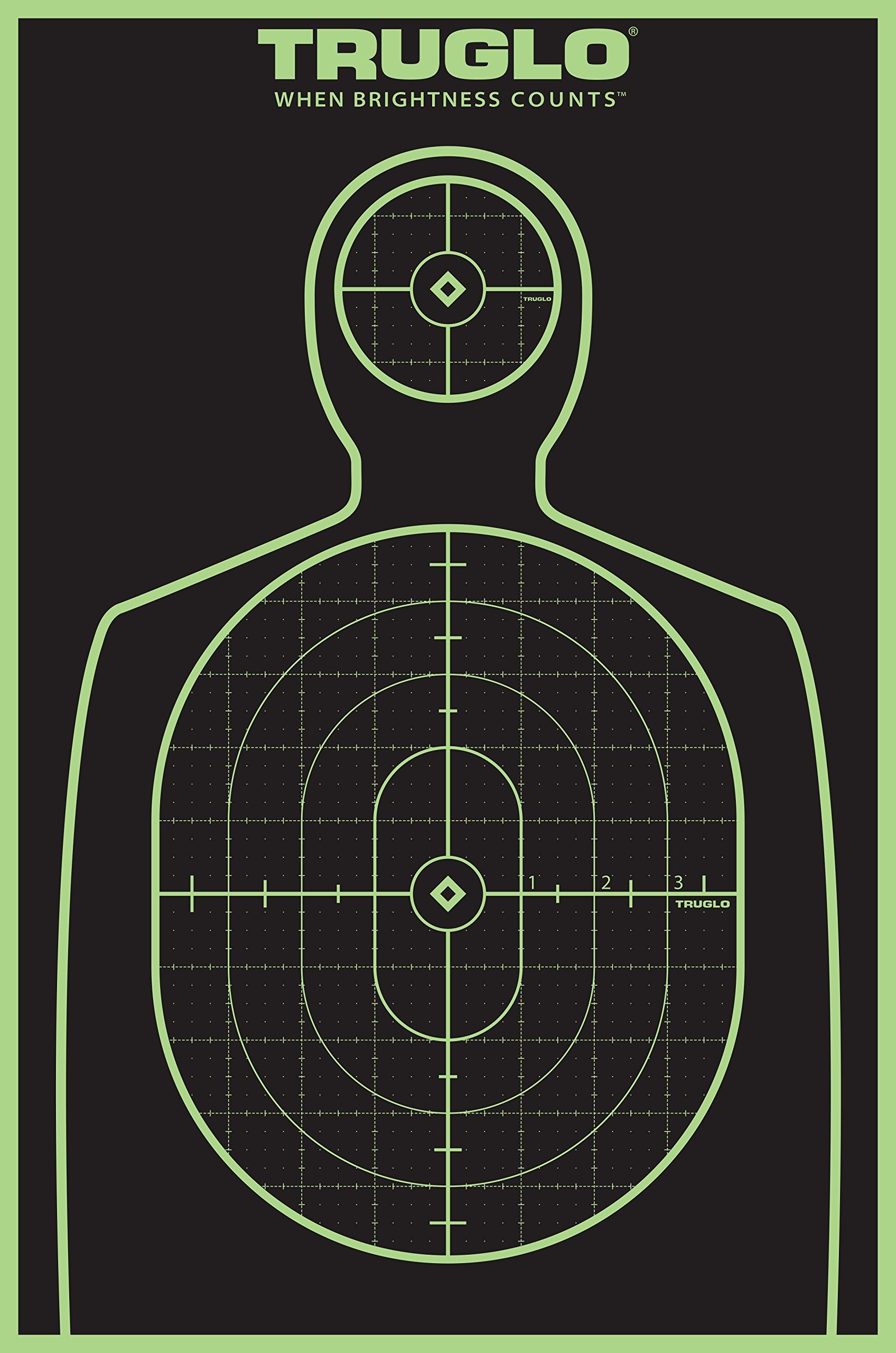 12X18 TruGlo Bright Fluorescent Self-Adhesive Tru-See High-Visible Reactive Splatter Handgun Target, 6-Pack/Green
