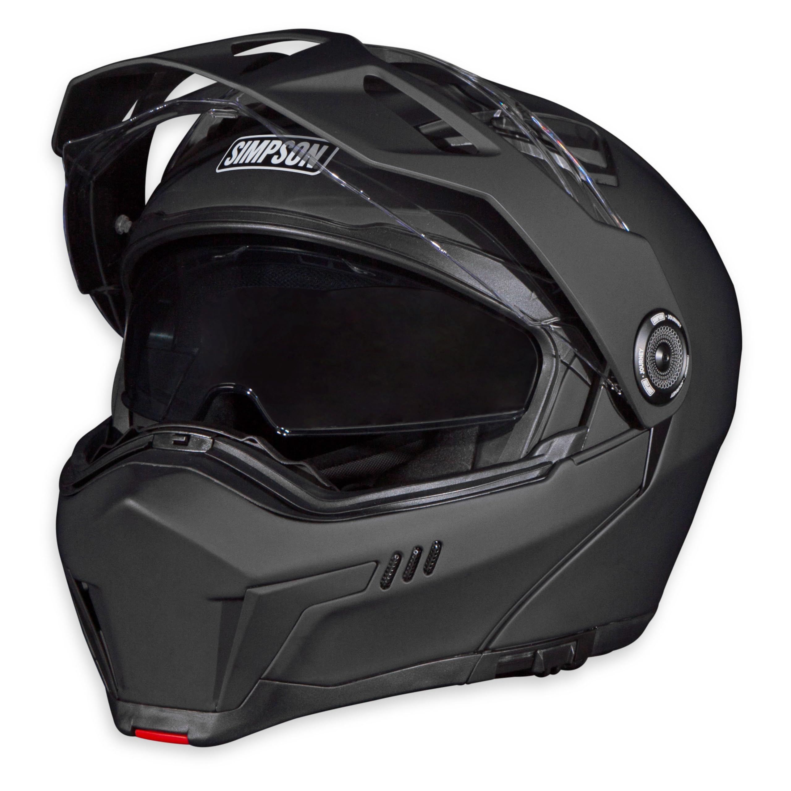 Journey Bandit Simpson Motorcycle Helmet - Matte Black - 2XL | Off Road Dirt Bike UTV Motocross ATV | Modular Full-Face Flip Up | Clear Pinlock Anti-Fog Visor Shield | DOT ECE Certified (JB32X)