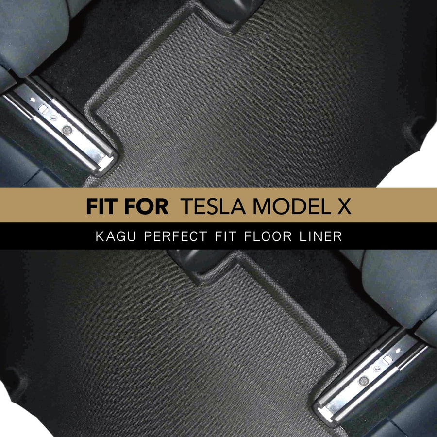 Kagu Floor Mat 3D MAXpider Custom Fit (Black) Compatible with Tesla Model X 5-Seater 2022-2025 - Second Row