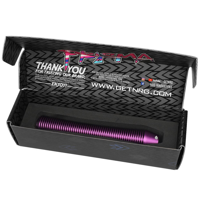 NRG Innovations Universal Aluminum SK-710PP Shift Knob with Thread Adapters, Heatsink Style Long Curvy Cylinder Lever,Purple