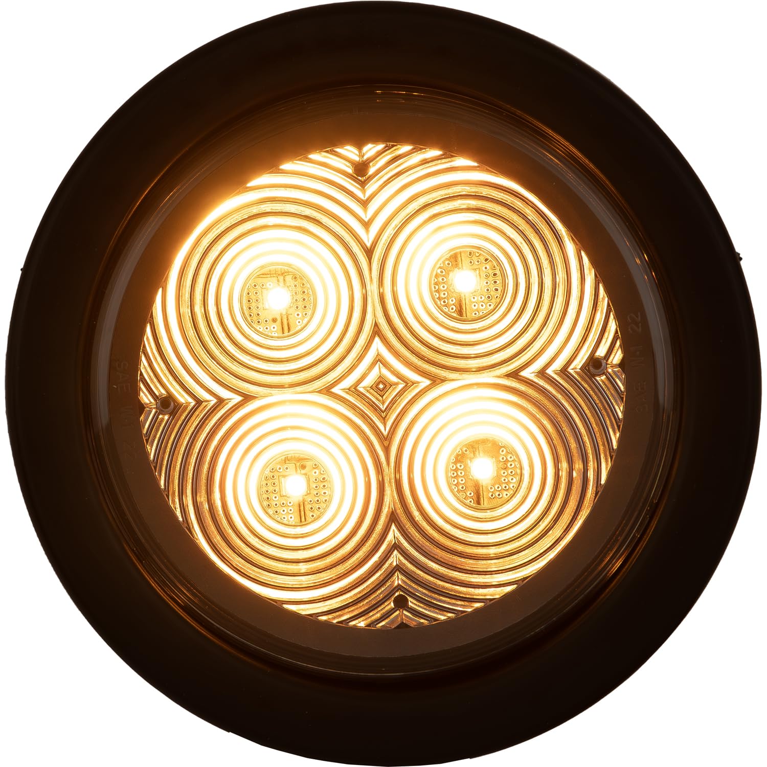 Buyers Products Round SL42CA LED Strobe Light, 4 Inches, Amber with Clear Lens SAE J595 Class 1, Safety Strobe Lights for Work Vehicles