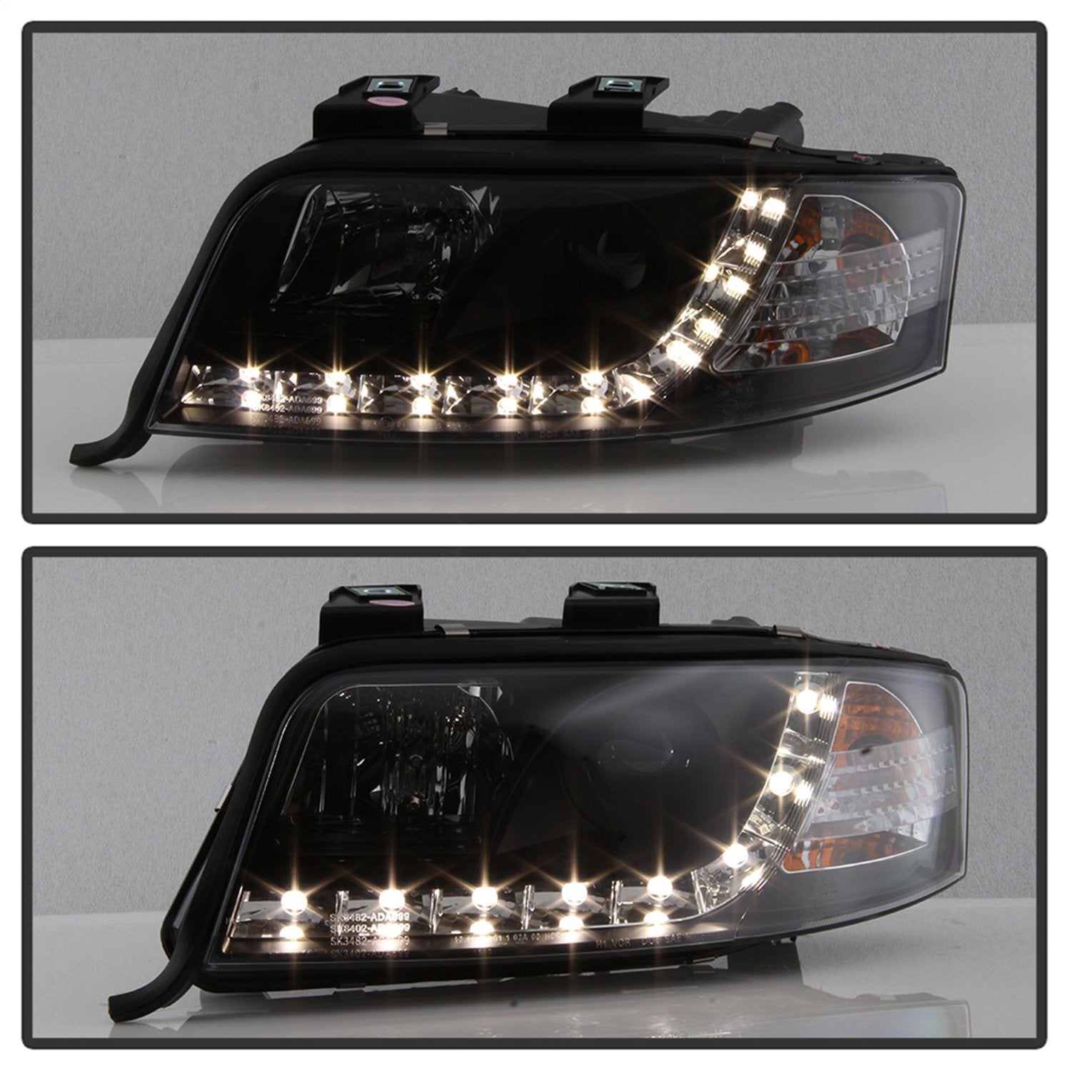Audi A6 Black DRL LED Projector Headlight Spyder Auto PRO-YD-ADA601-DRL-BK