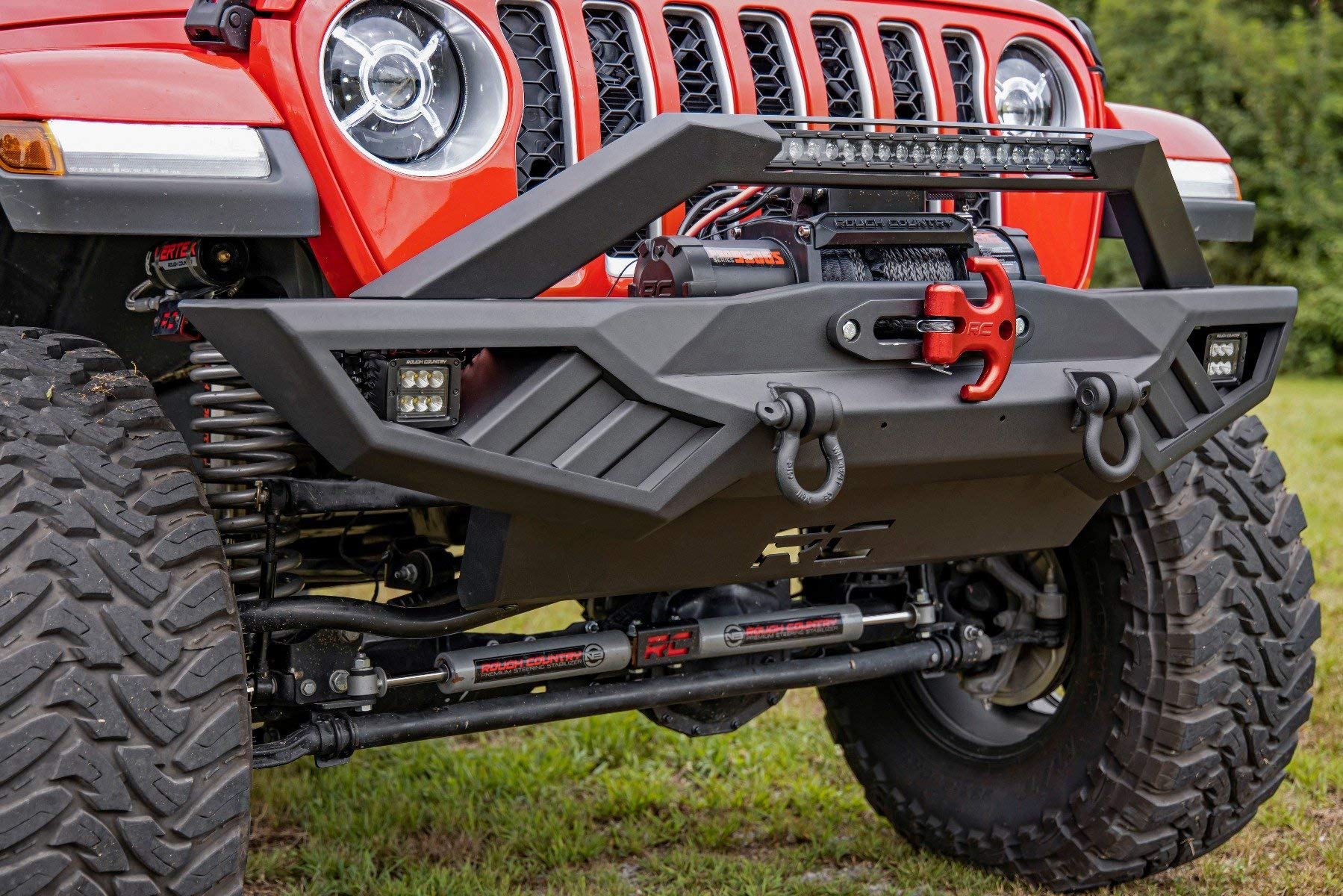 Multi-Function Rough Country Winch Cleat w/Rubber Isolator | Red - RS175R