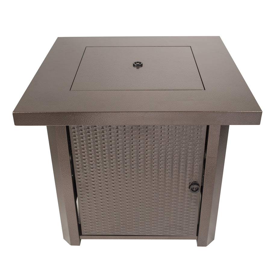 Wilmington Table Gas Fire Pit, Pleasant Hearth OFG321S Hammered Bronze